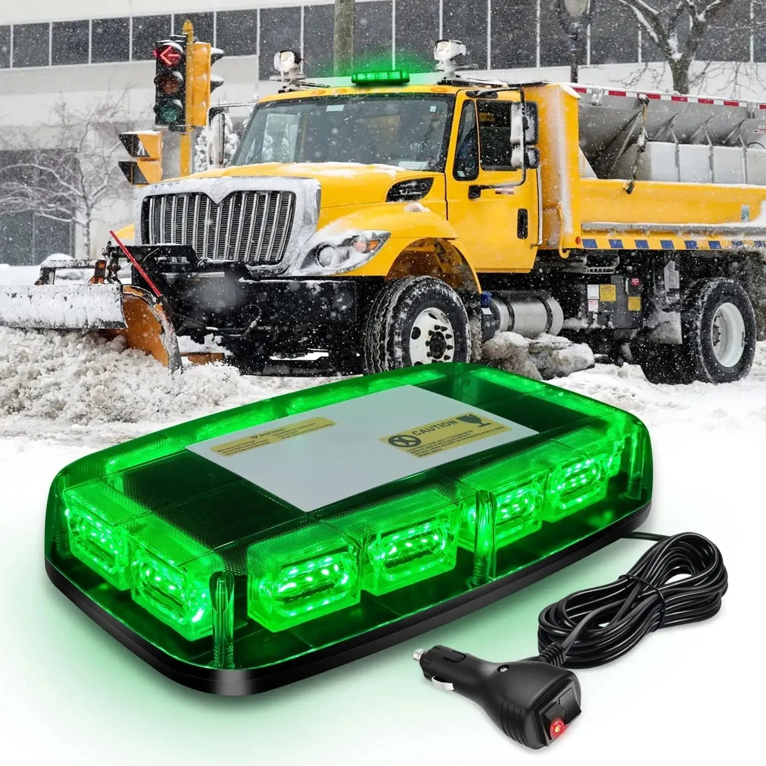 12 Inch 48 Leds Roof Top Green Emergency Strobe Light