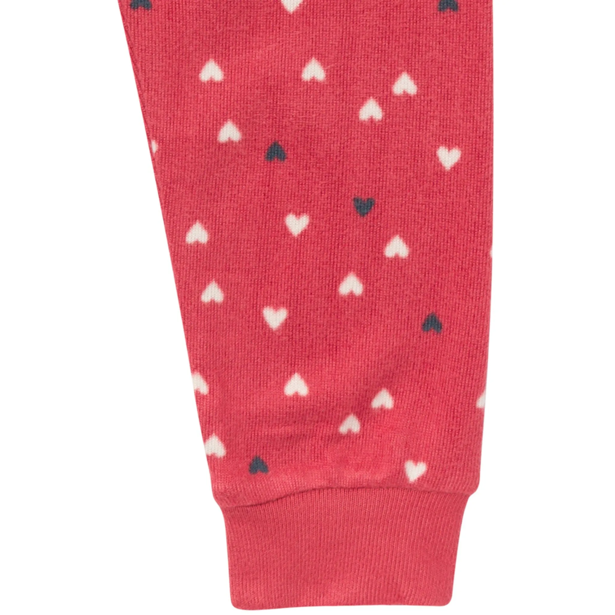 2-Piece Infant and Toddler Neutral Red Hearts Snug Fitting Pajamas