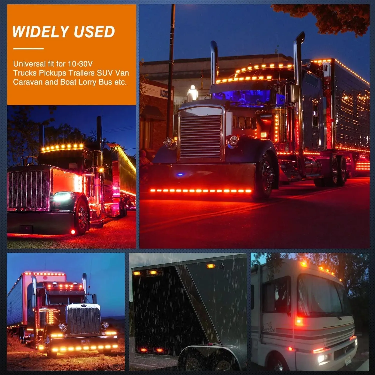 2.5 Inch Oval Red Side Marker Light (10 Pcs)