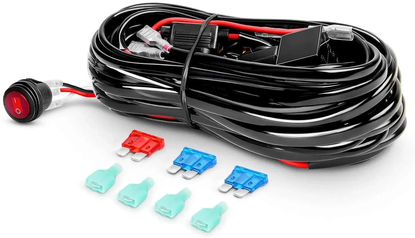 4 Inch 18W Double Row Spot LED Pods (Pair) | 16AWG Wire 3Pin Switch