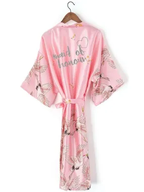 A| Personalized Glitter Print Robes Bride Bridesmaid Robes