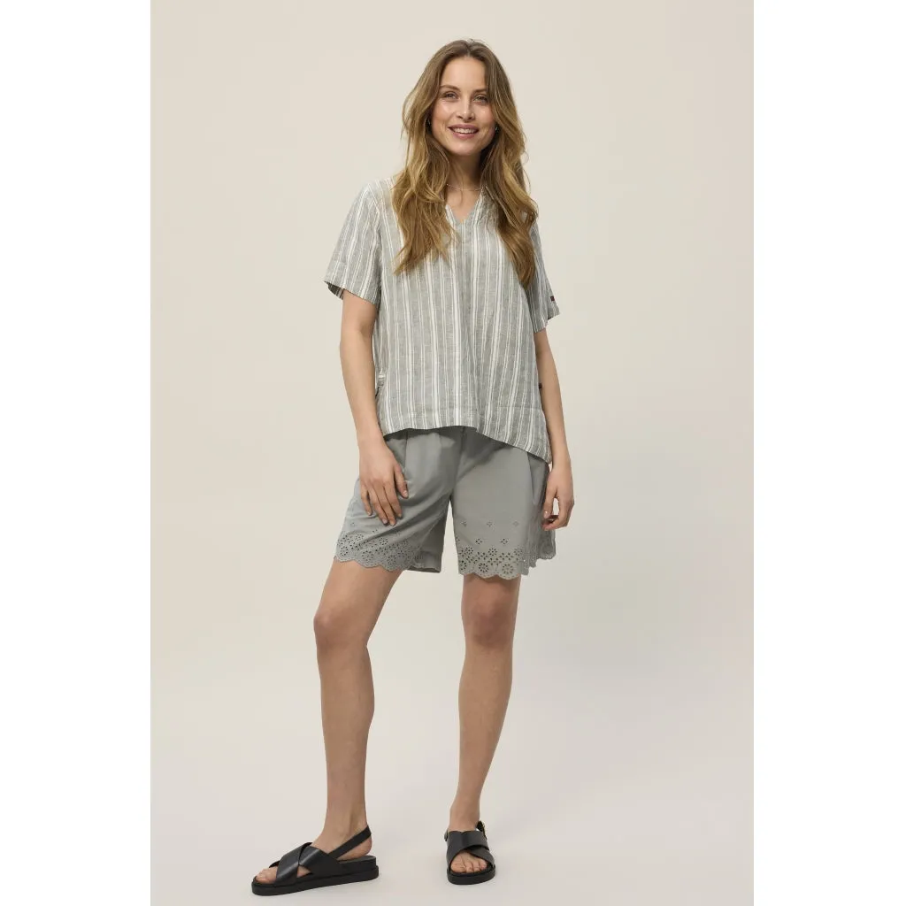 Adelena Shirt - Green Pastel Stripe