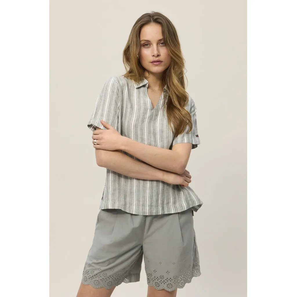 Adelena Shirt - Green Pastel Stripe