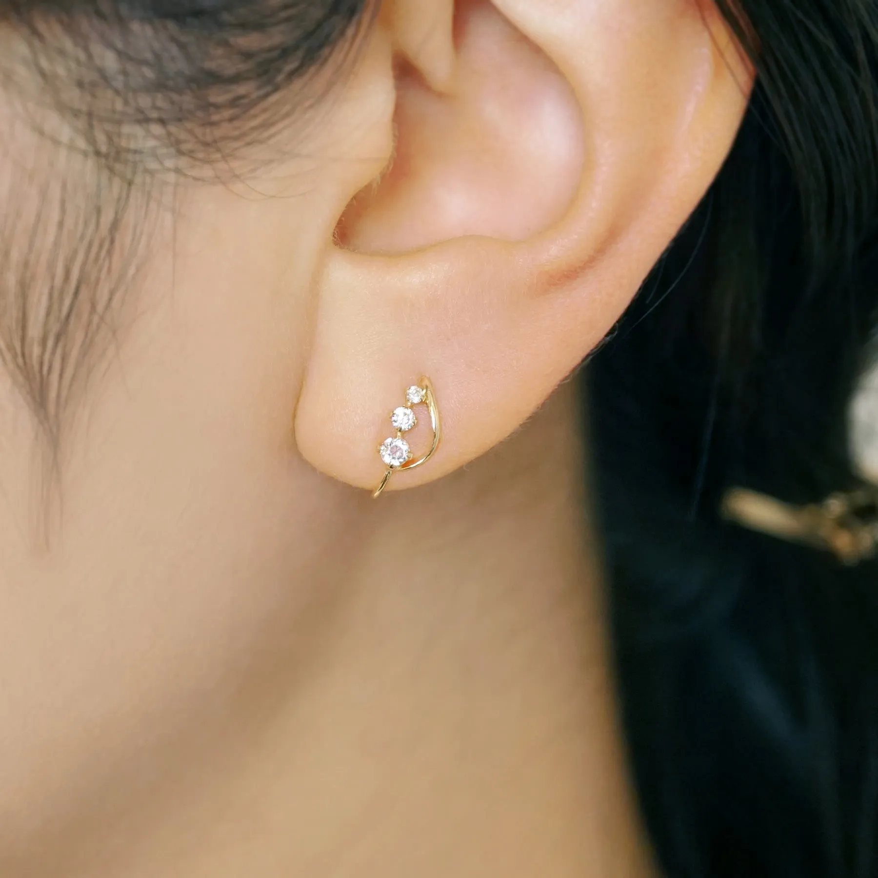 [Airy Clip-On Earrings] 10K Drop Earrings (Yellow Gold)