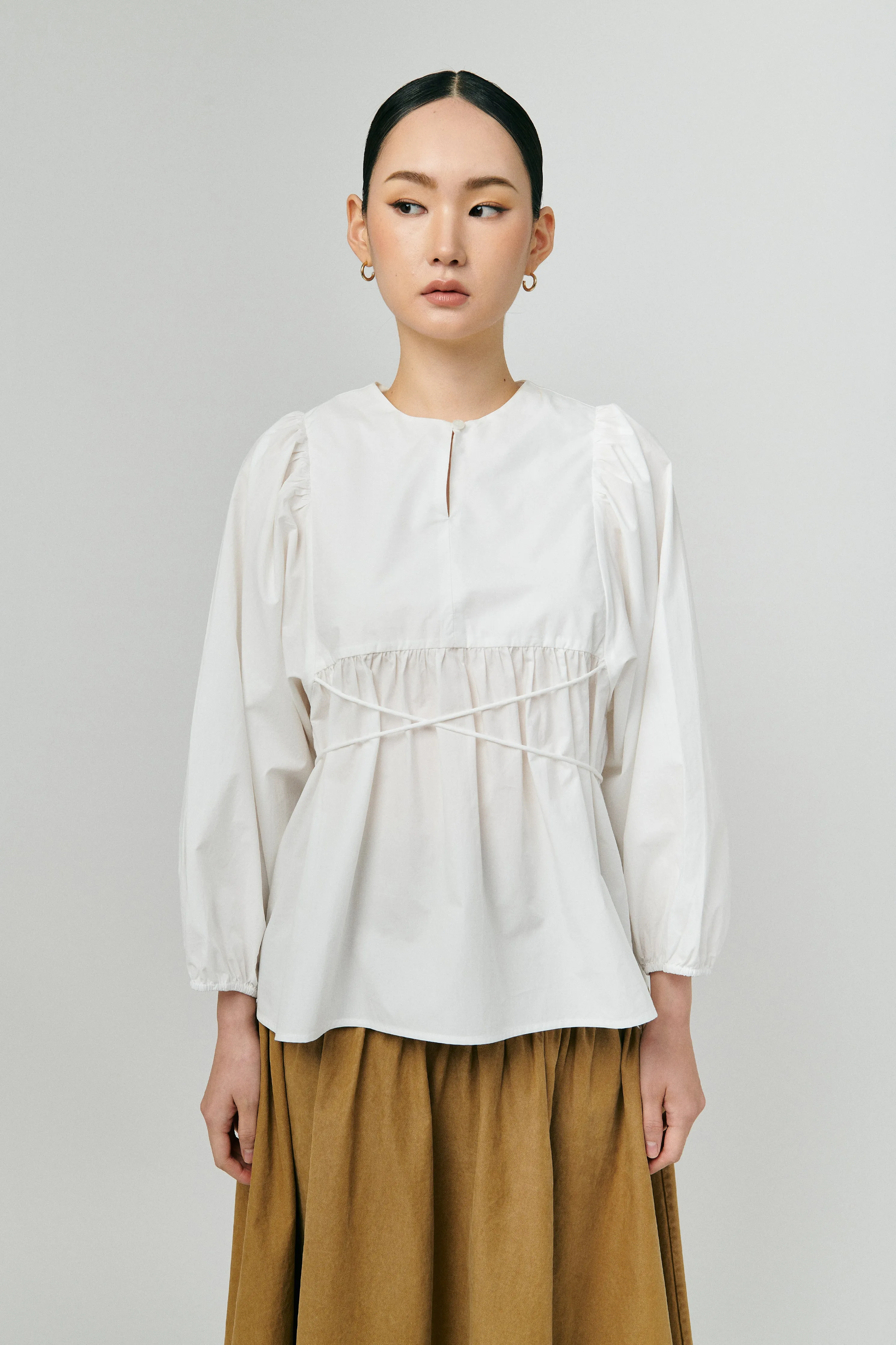 Big Day Poplin Blouse in White