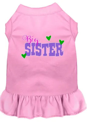 Big Sister Screen Print Dog Dress Light Pink Xl