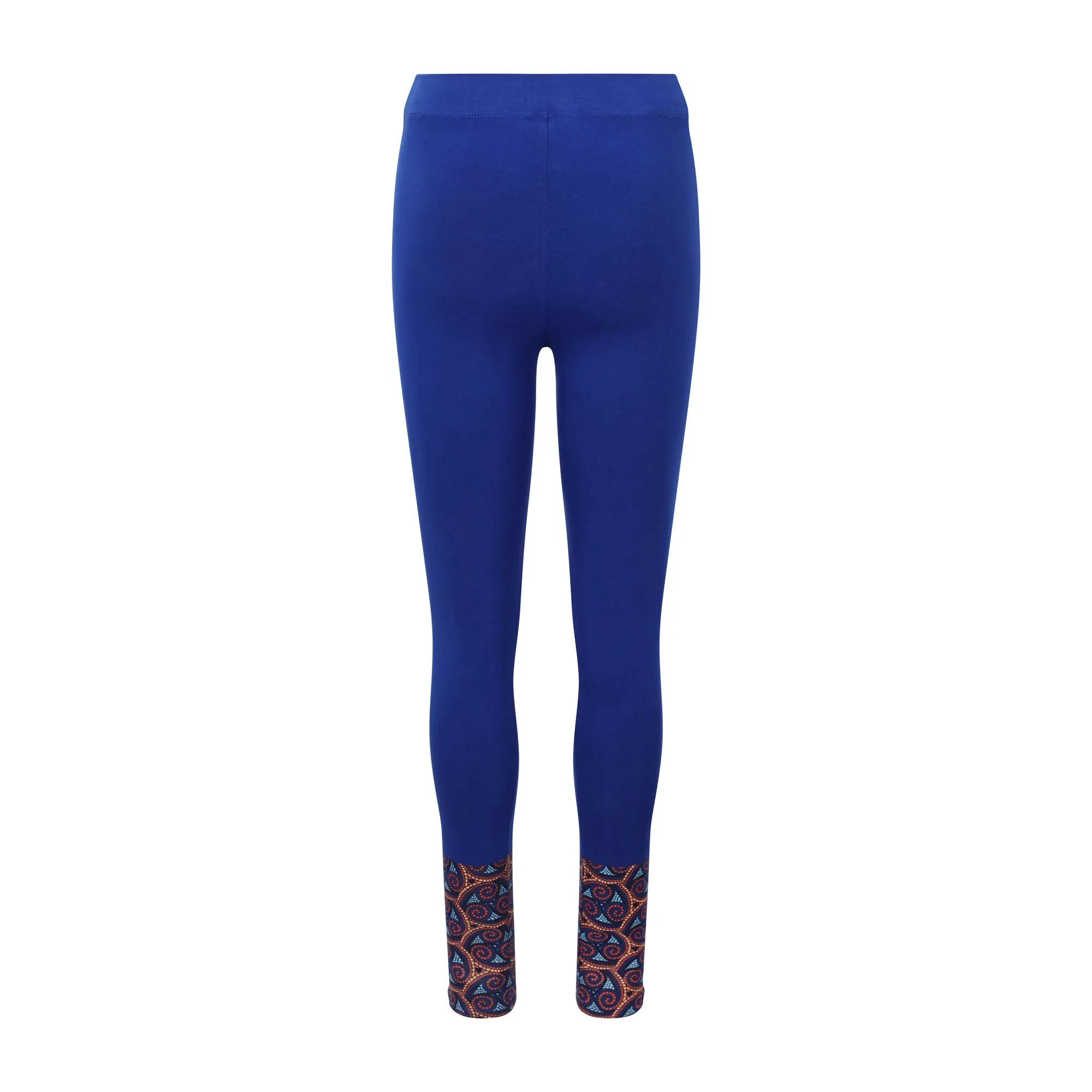 Blue Adorned Ankle Leggings
