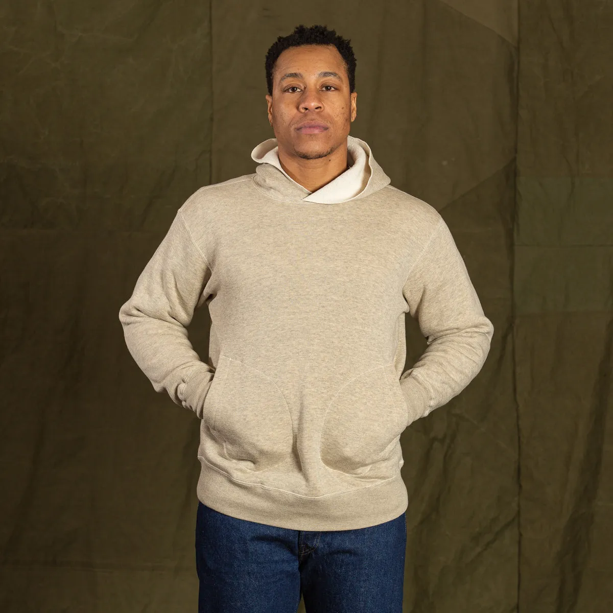 Boxing Glove Pocket Hooded Sweatshirt - Oatmeal