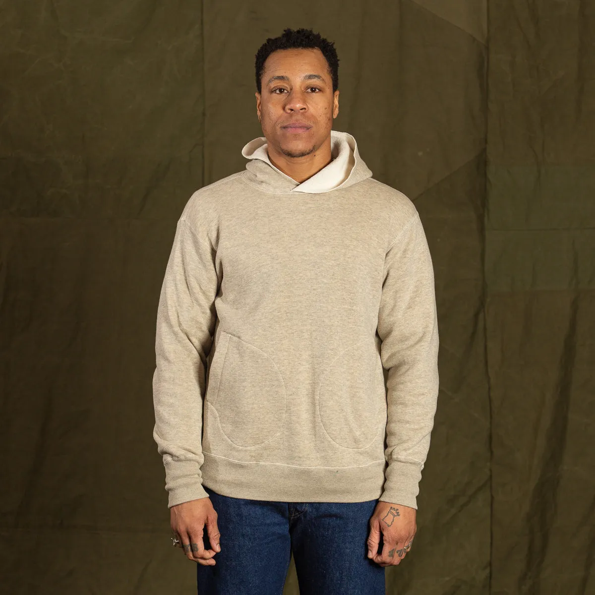 Boxing Glove Pocket Hooded Sweatshirt - Oatmeal