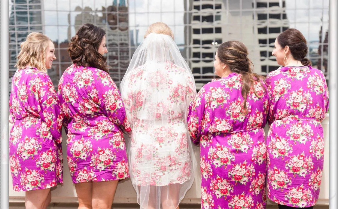BRIDESMAID ROBES, Floral Robes, Bridesmaid Gift, Bridal Robe, Bridal Party Robes, Kimono Robe, Wedding Robe*** Discount for Multi Orders