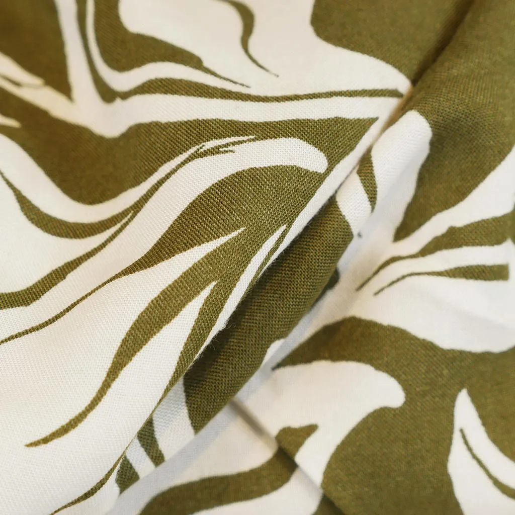 Capri - Dark Moss Green Foliage Viscose Woven Fabric