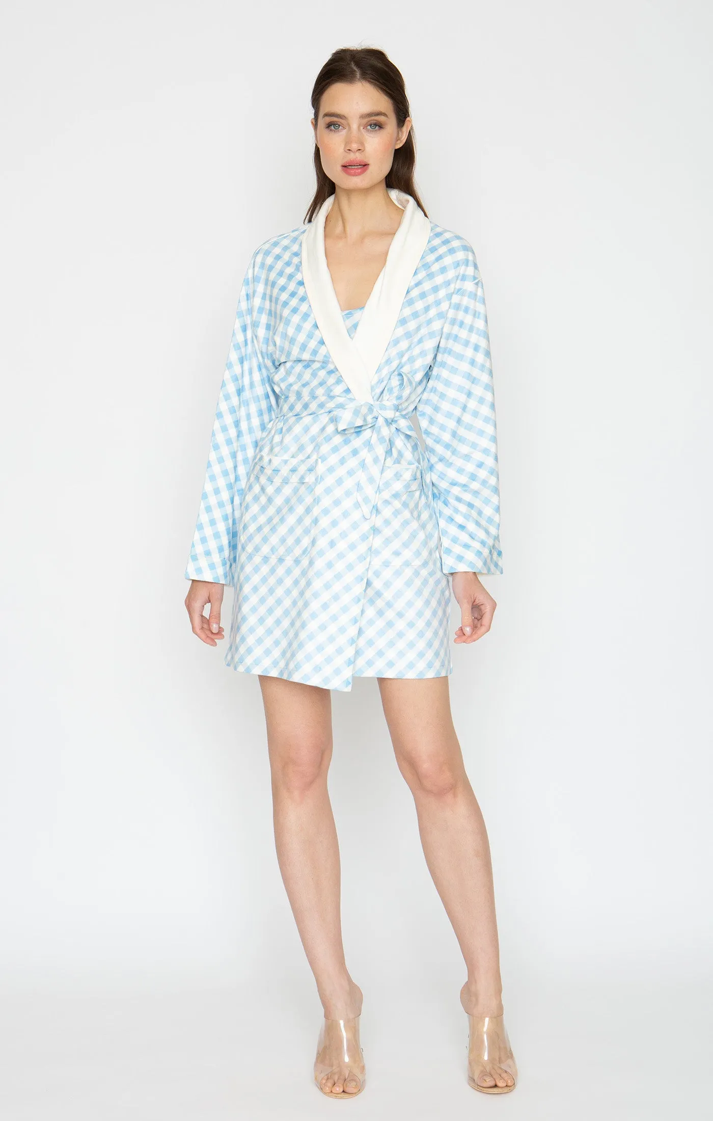 Checkmate Blue Short Robe