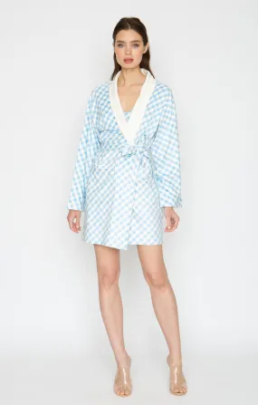 Checkmate Blue Short Robe