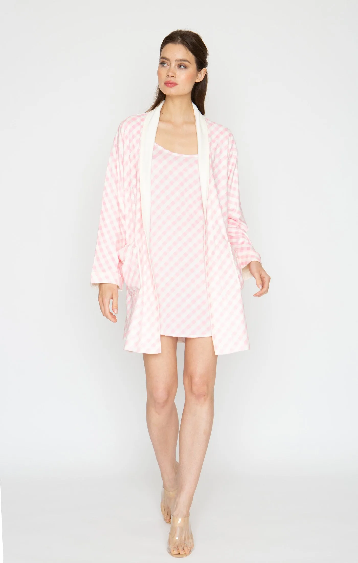 Checkmate Pink Short Robe