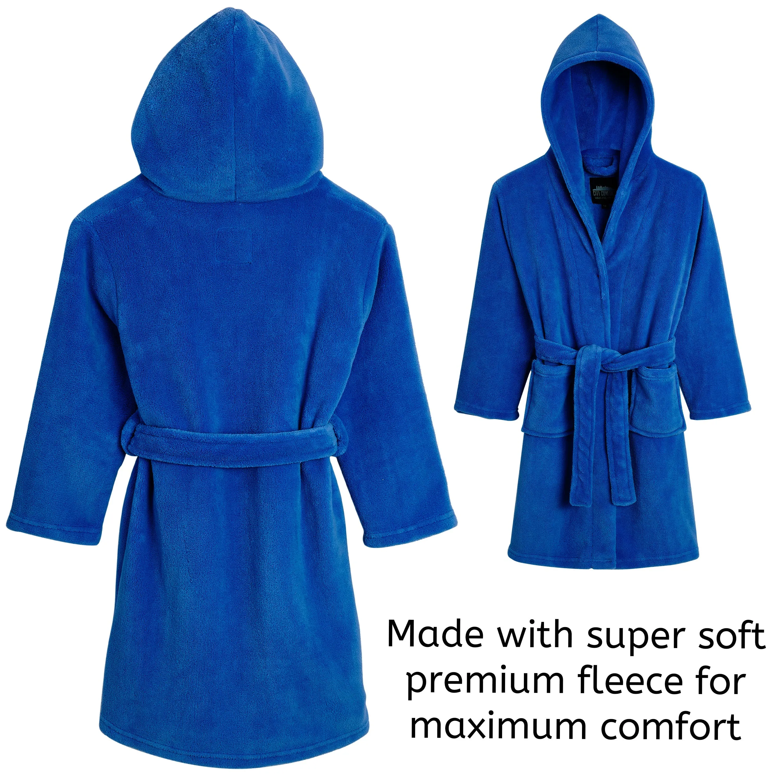 CityComfort Dressing Gown, Hooded Super Soft Dressing Gown with Belt for Girls&Boys Teenagers