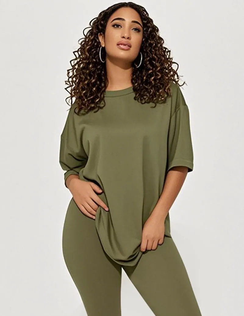 Comfort Stretch T-Shirt Legging Lounge Set
