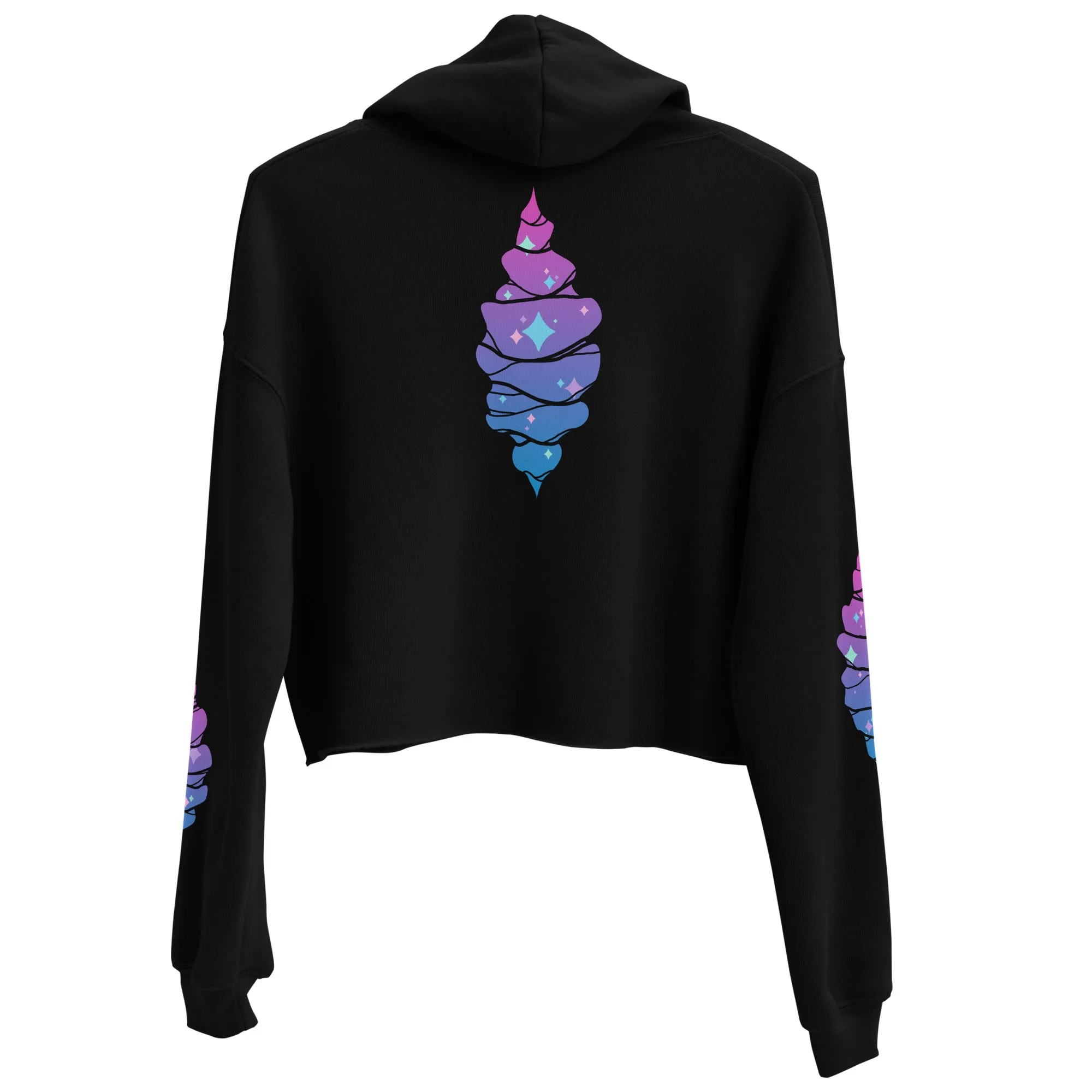 Cosmic Rips Crop Hoodie