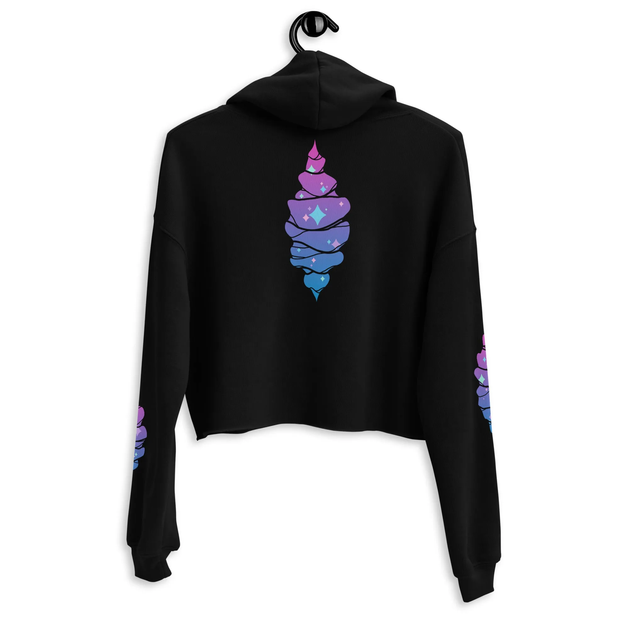Cosmic Rips Crop Hoodie