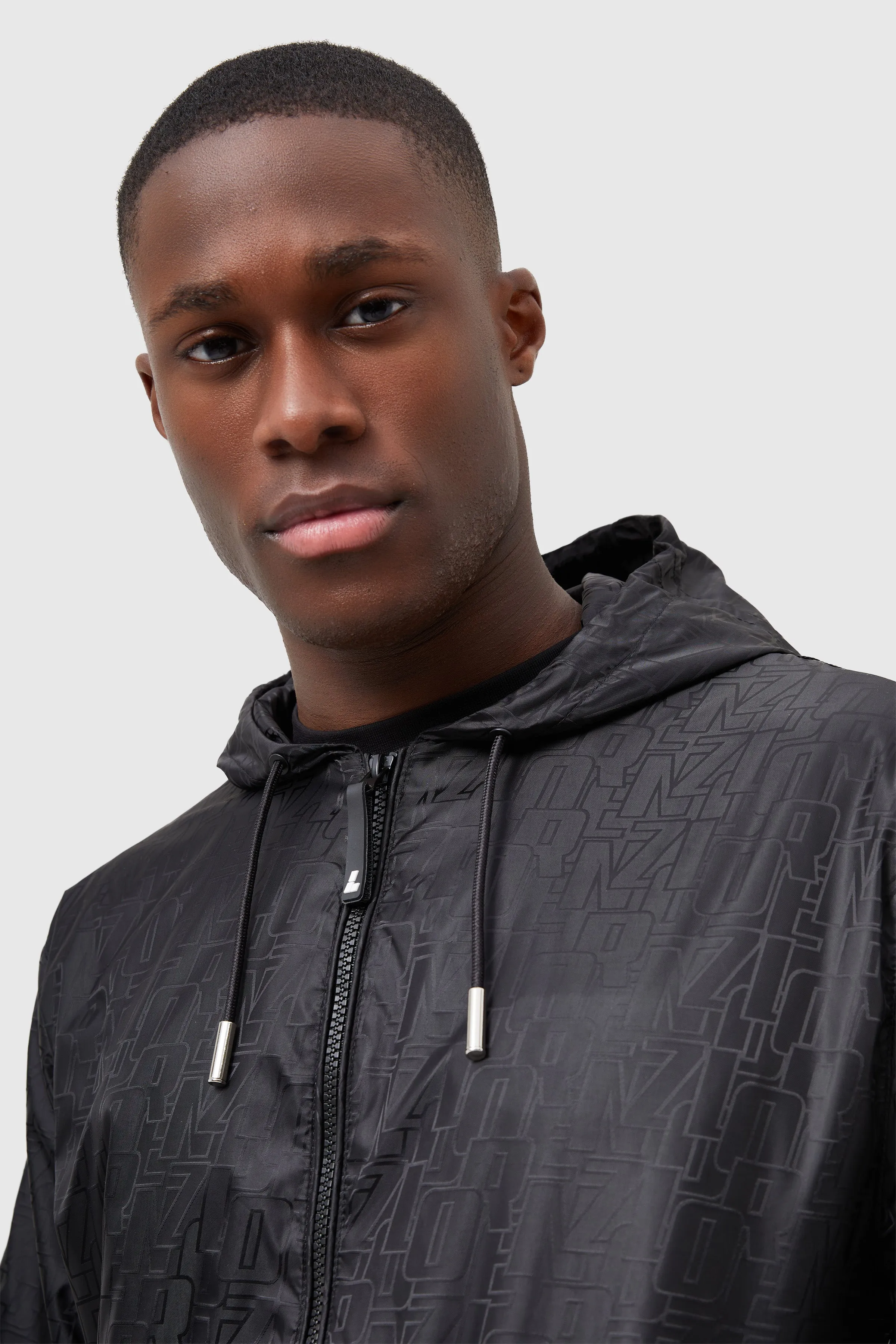 Davos Jacquard Windbreaker - Black