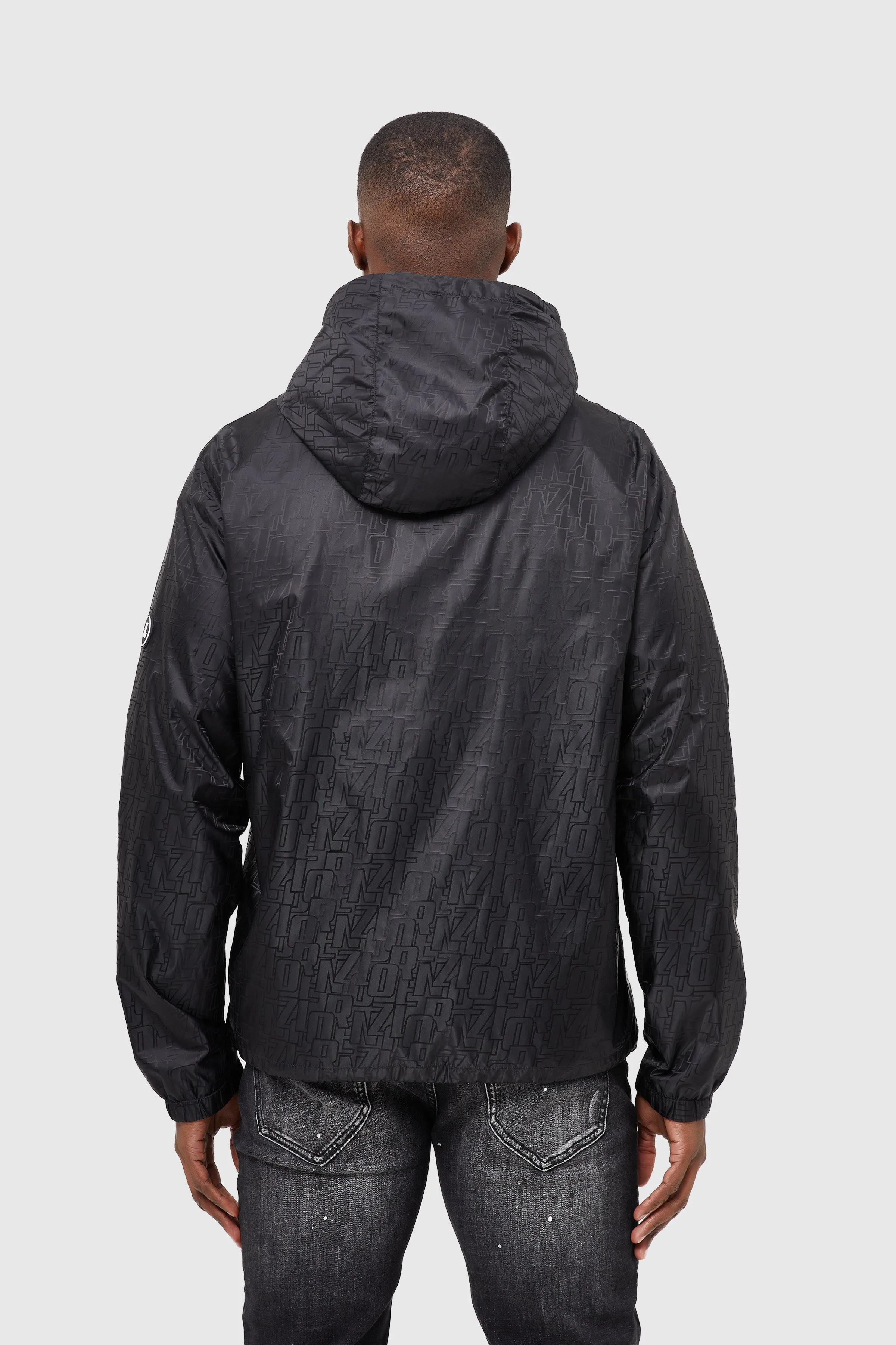 Davos Jacquard Windbreaker - Black