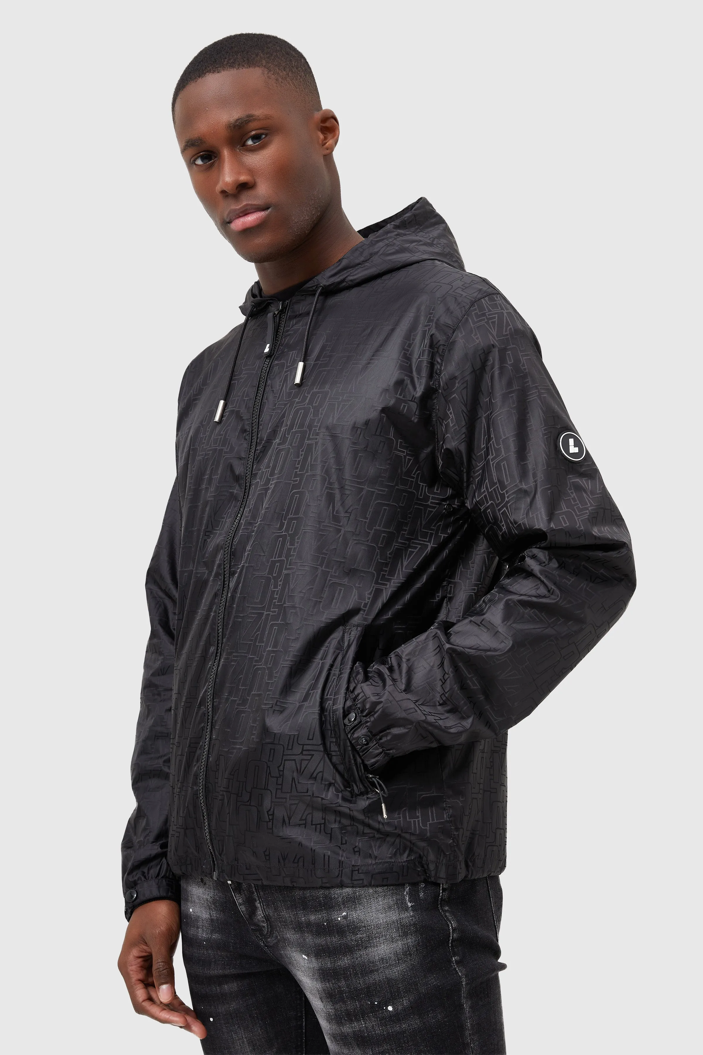 Davos Jacquard Windbreaker - Black