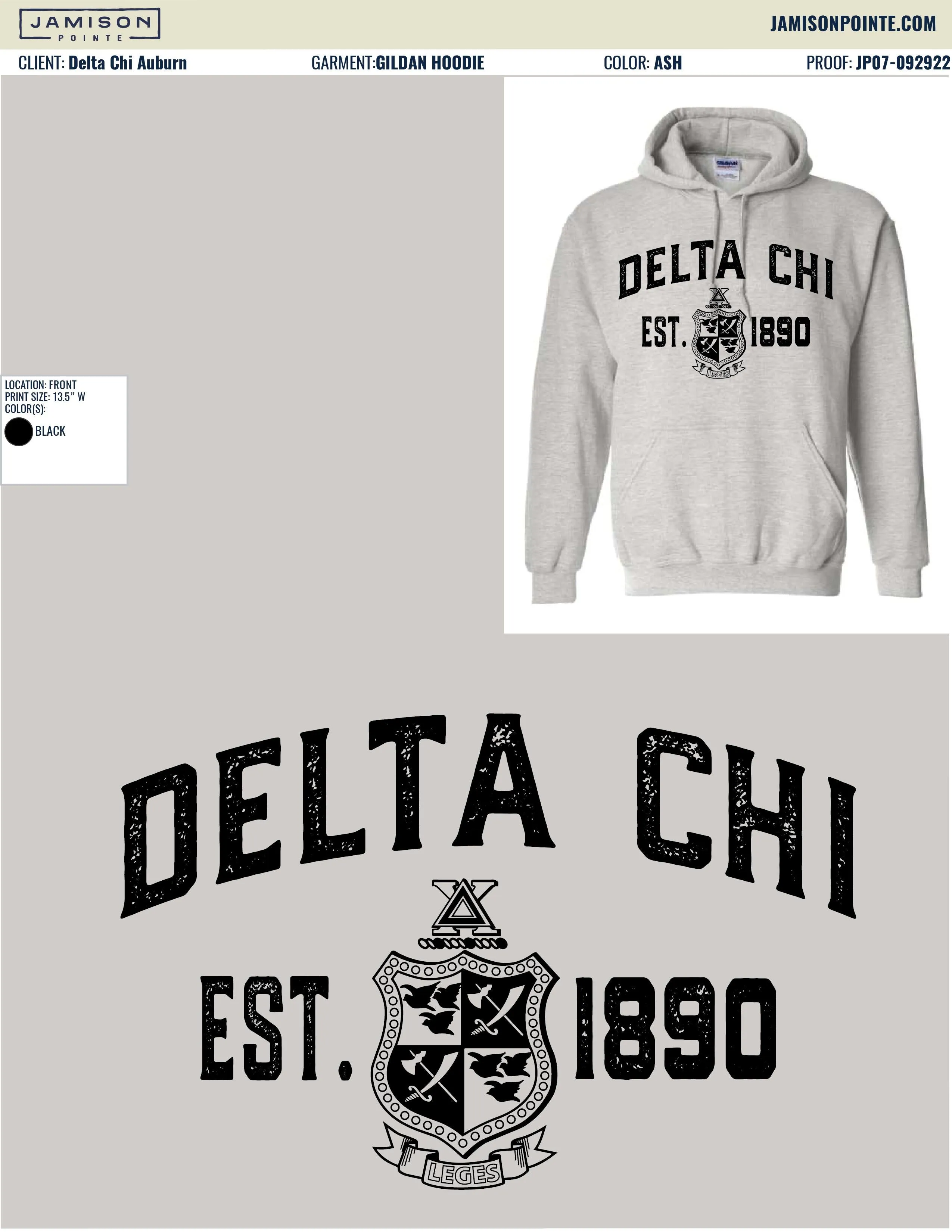 Delta Chi Auburn University Fall Hoodies