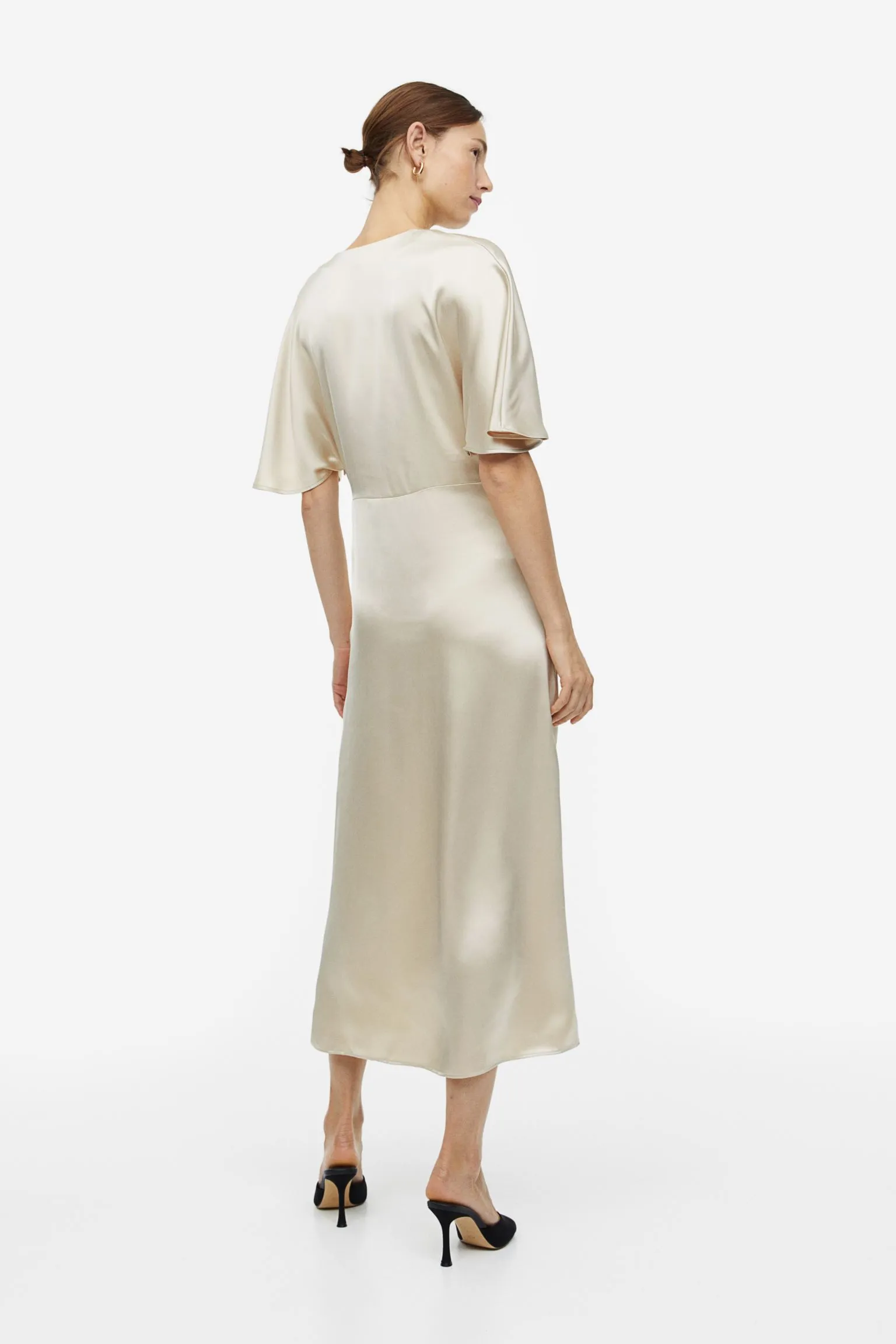 Dress H&M Draped Satin, light beige