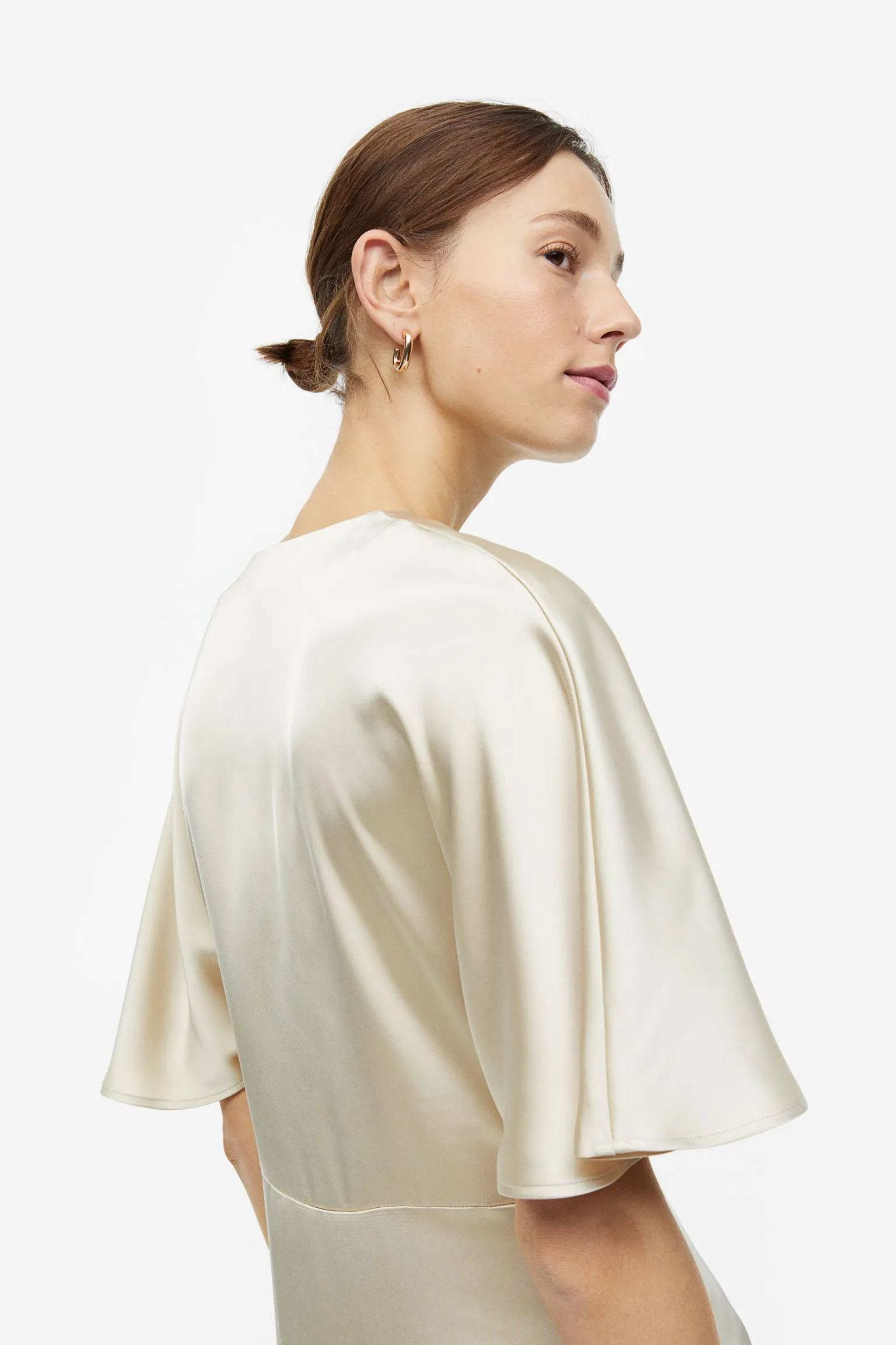 Dress H&M Draped Satin, light beige