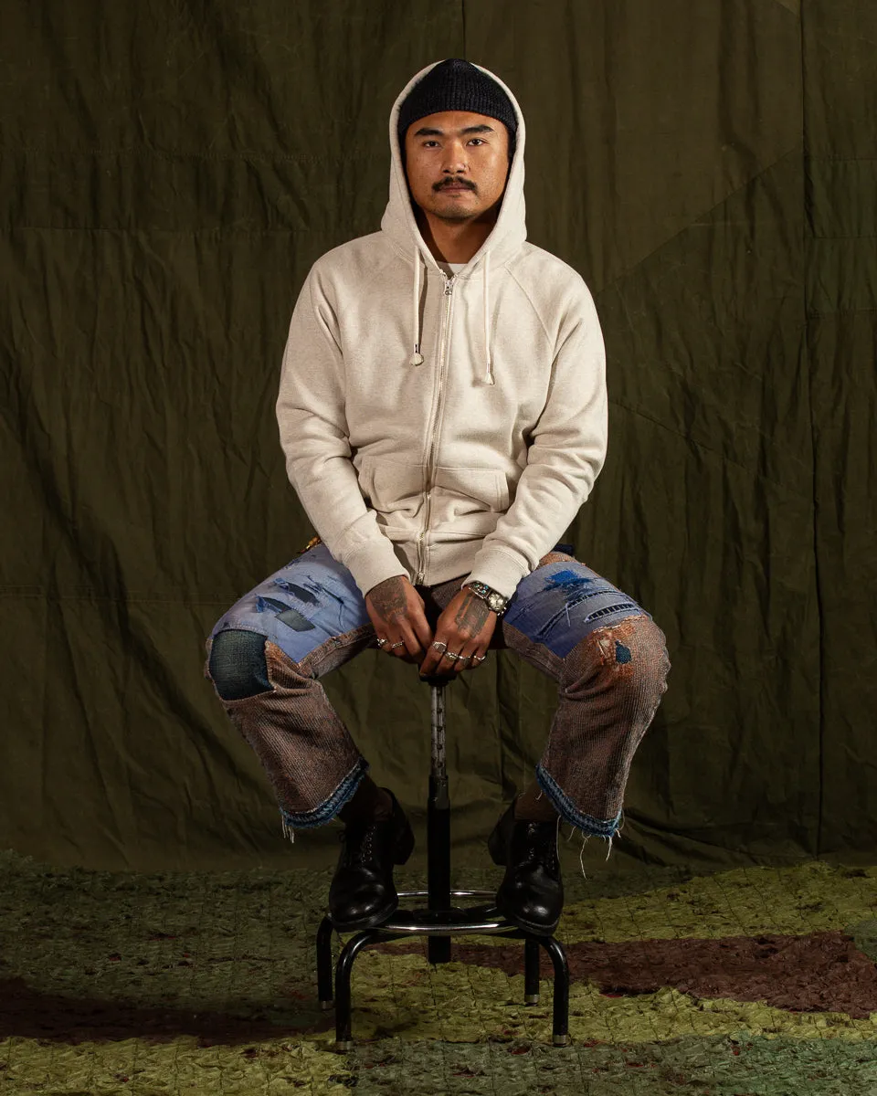 Fleeced Foxfibre® Zip Hoodie - Oatmeal
