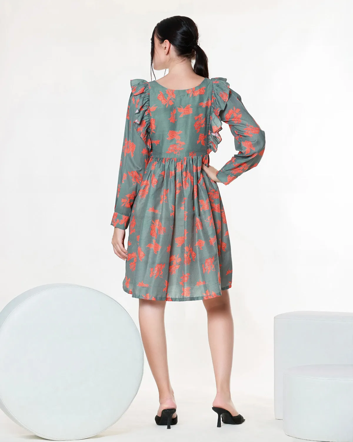 Floral Print Muslin Dress