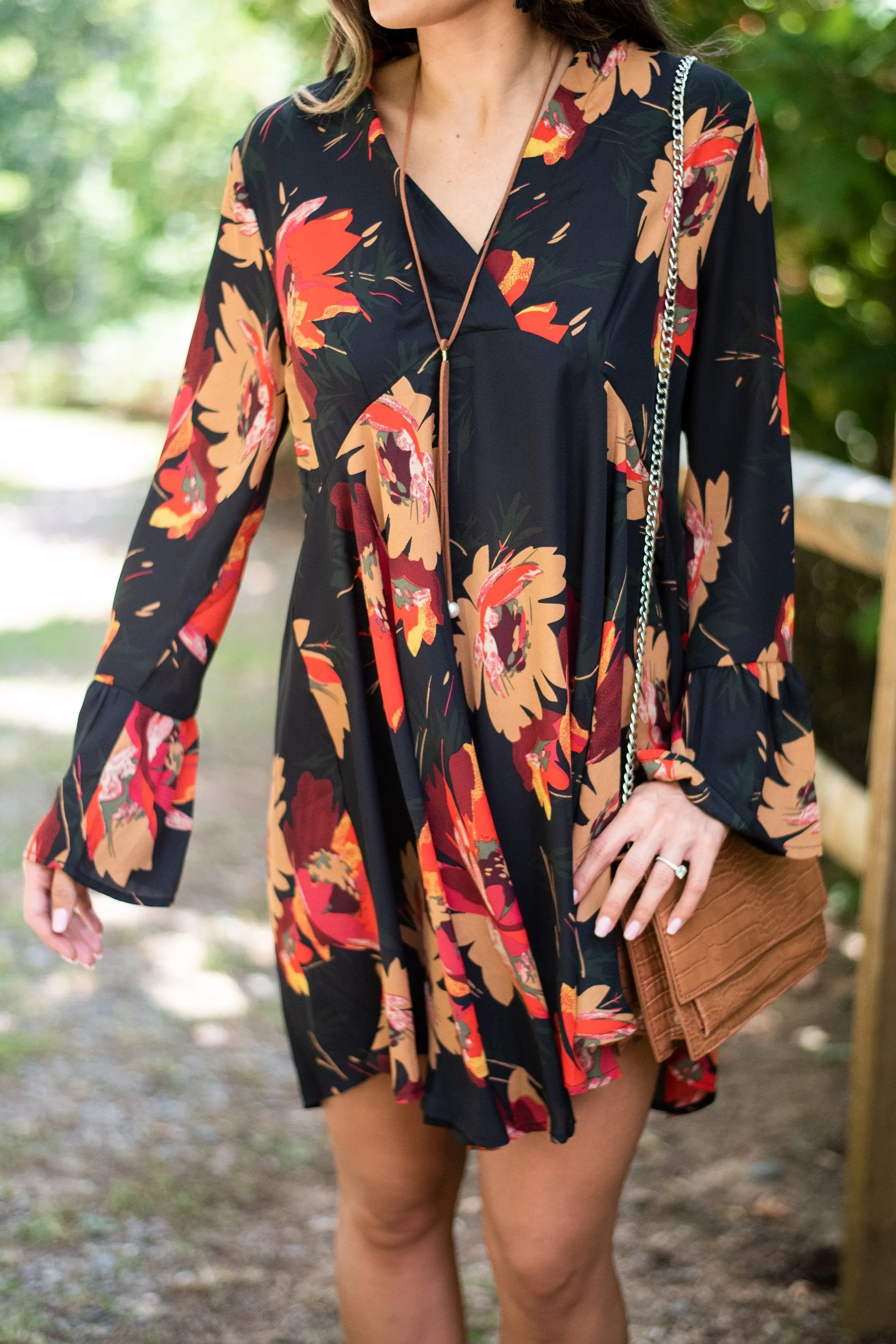 Found Your Calling Black Floral Dress