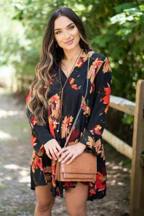 Found Your Calling Black Floral Dress