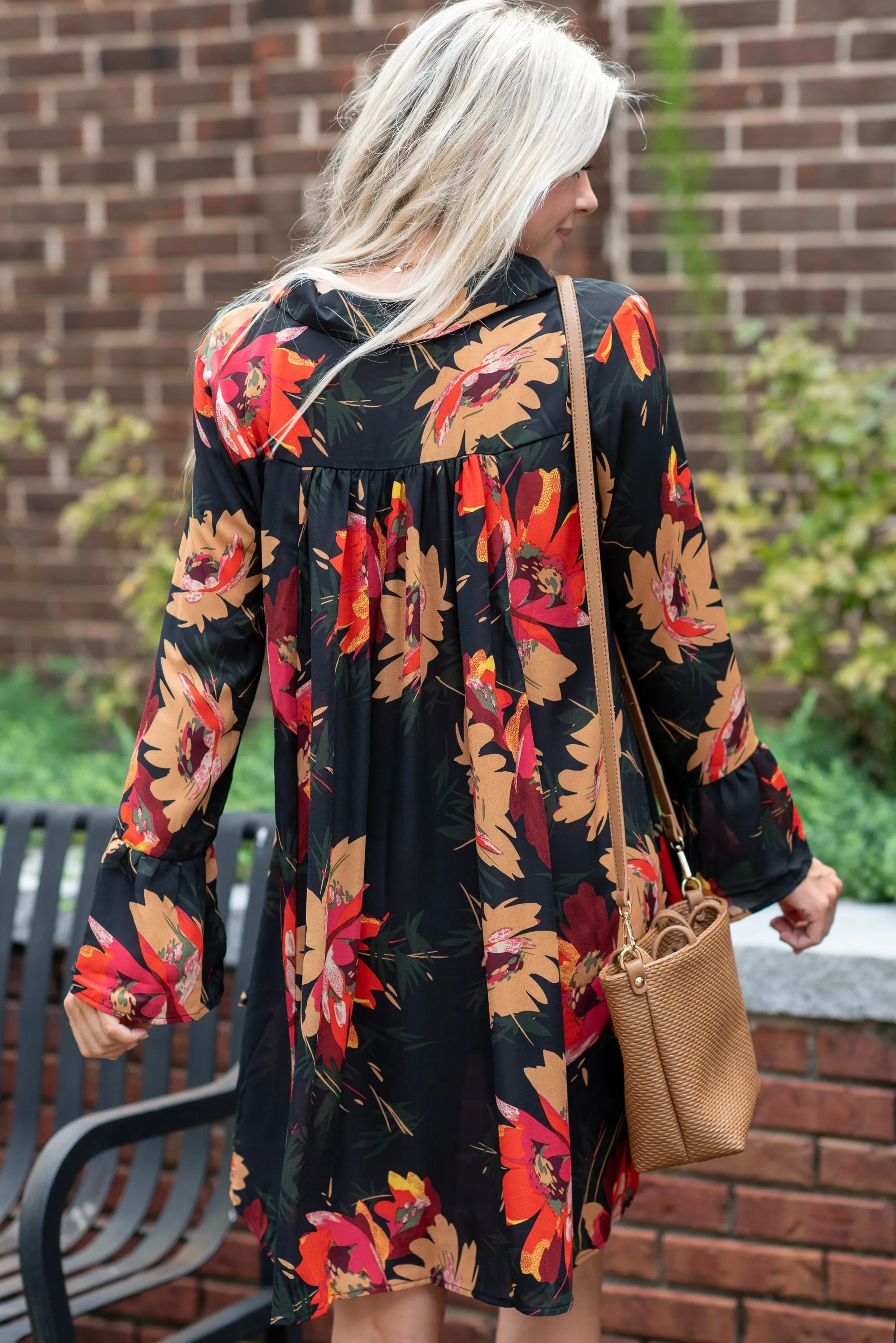 Found Your Calling Black Floral Dress