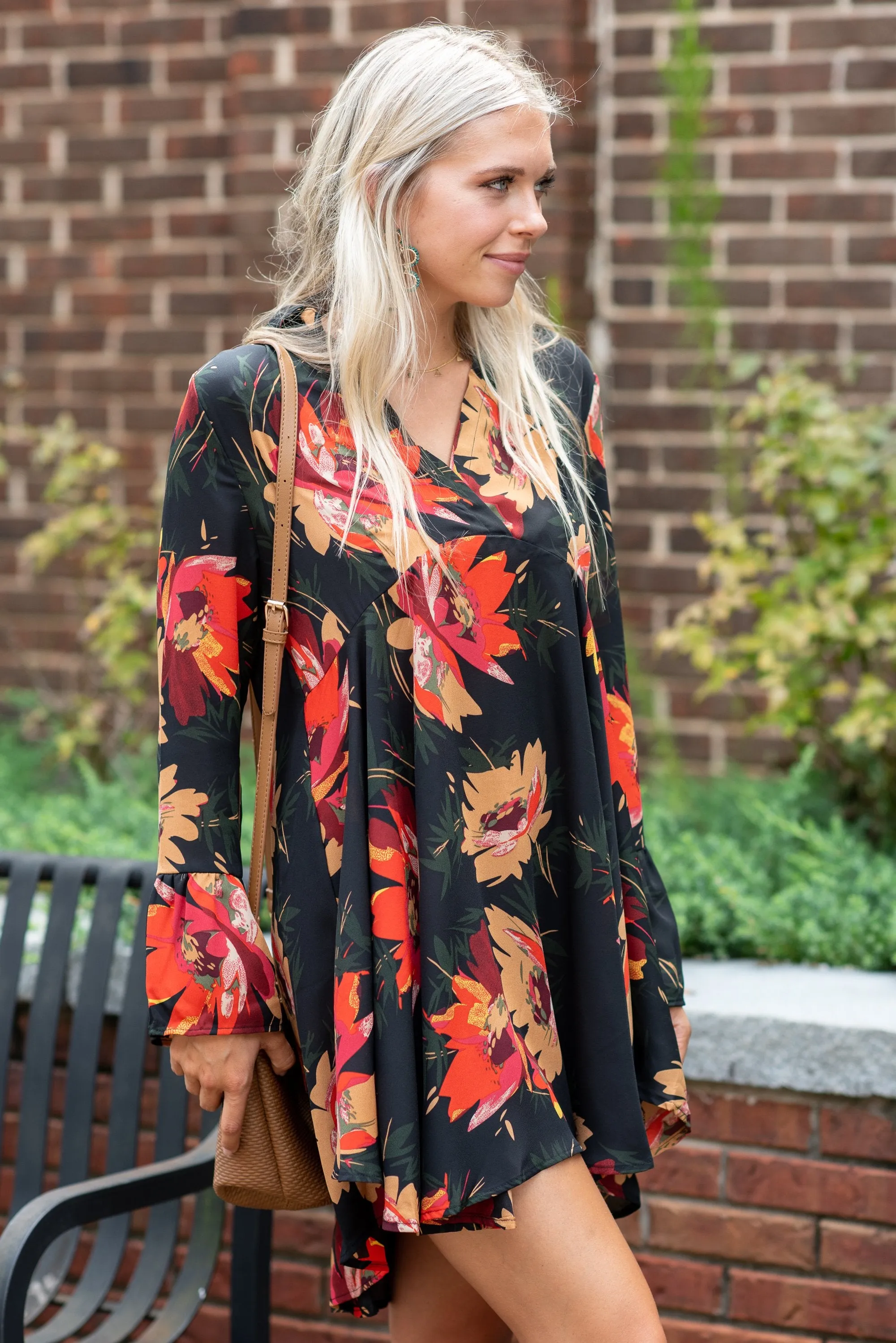 Found Your Calling Black Floral Dress