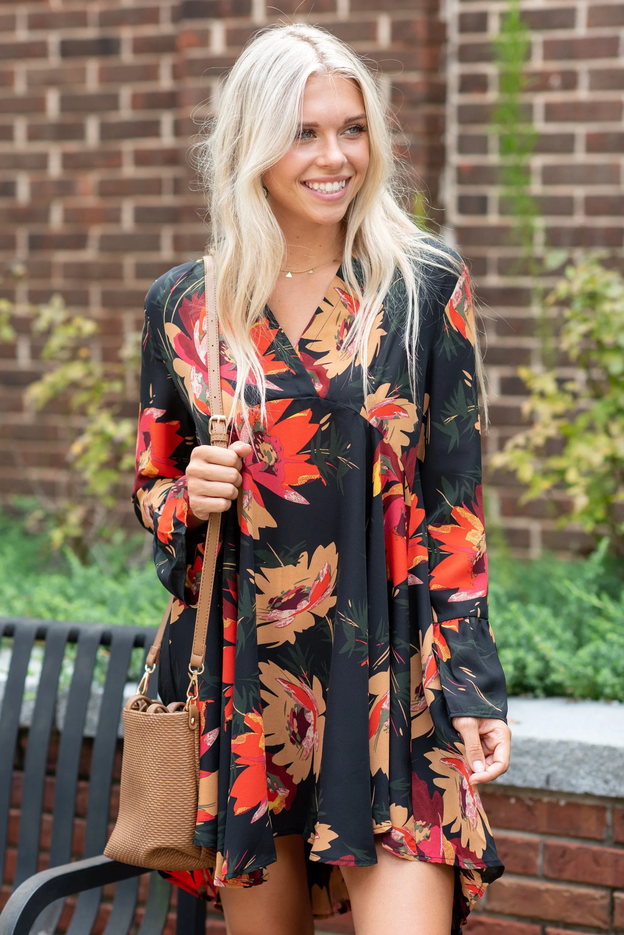 Found Your Calling Black Floral Dress