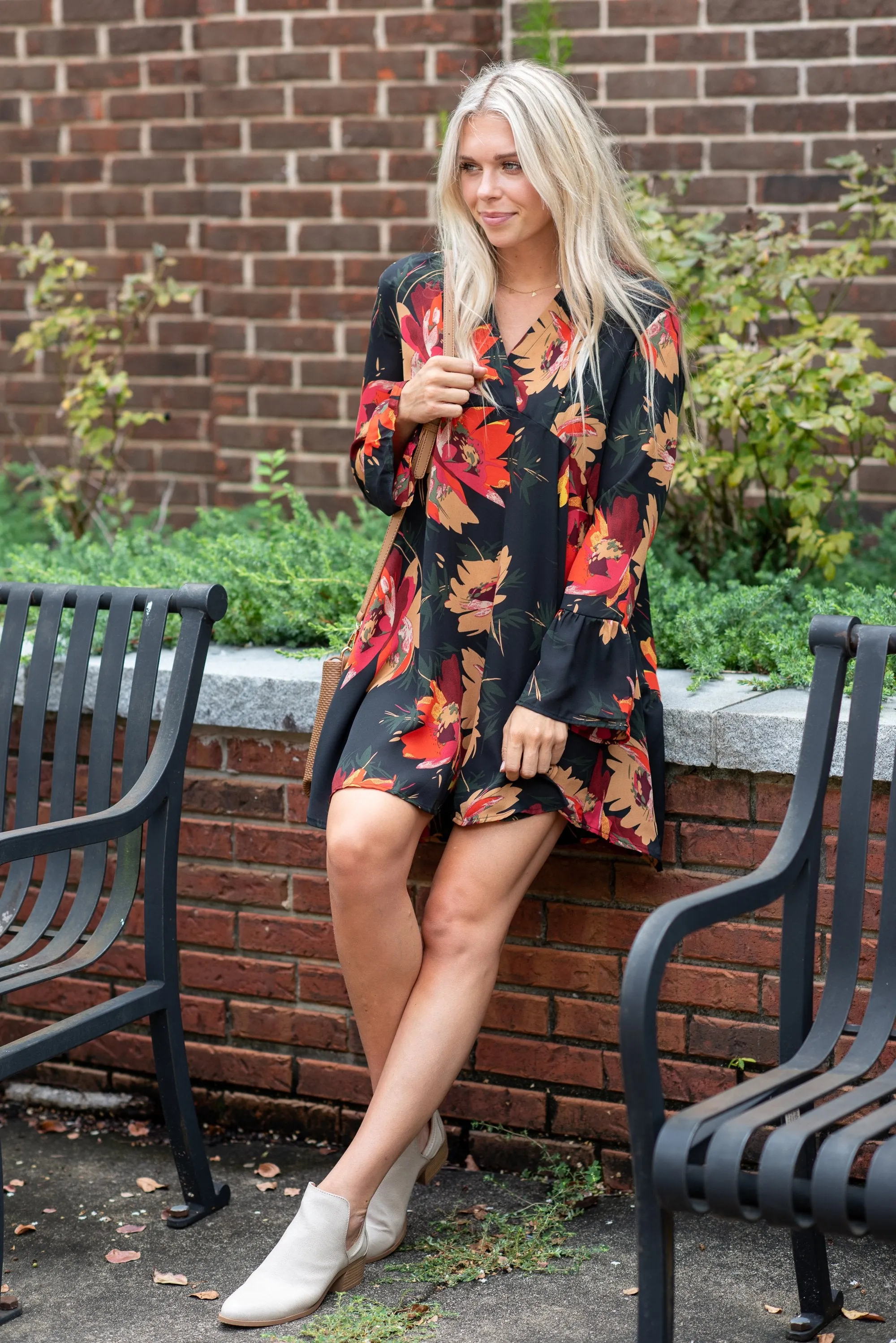 Found Your Calling Black Floral Dress