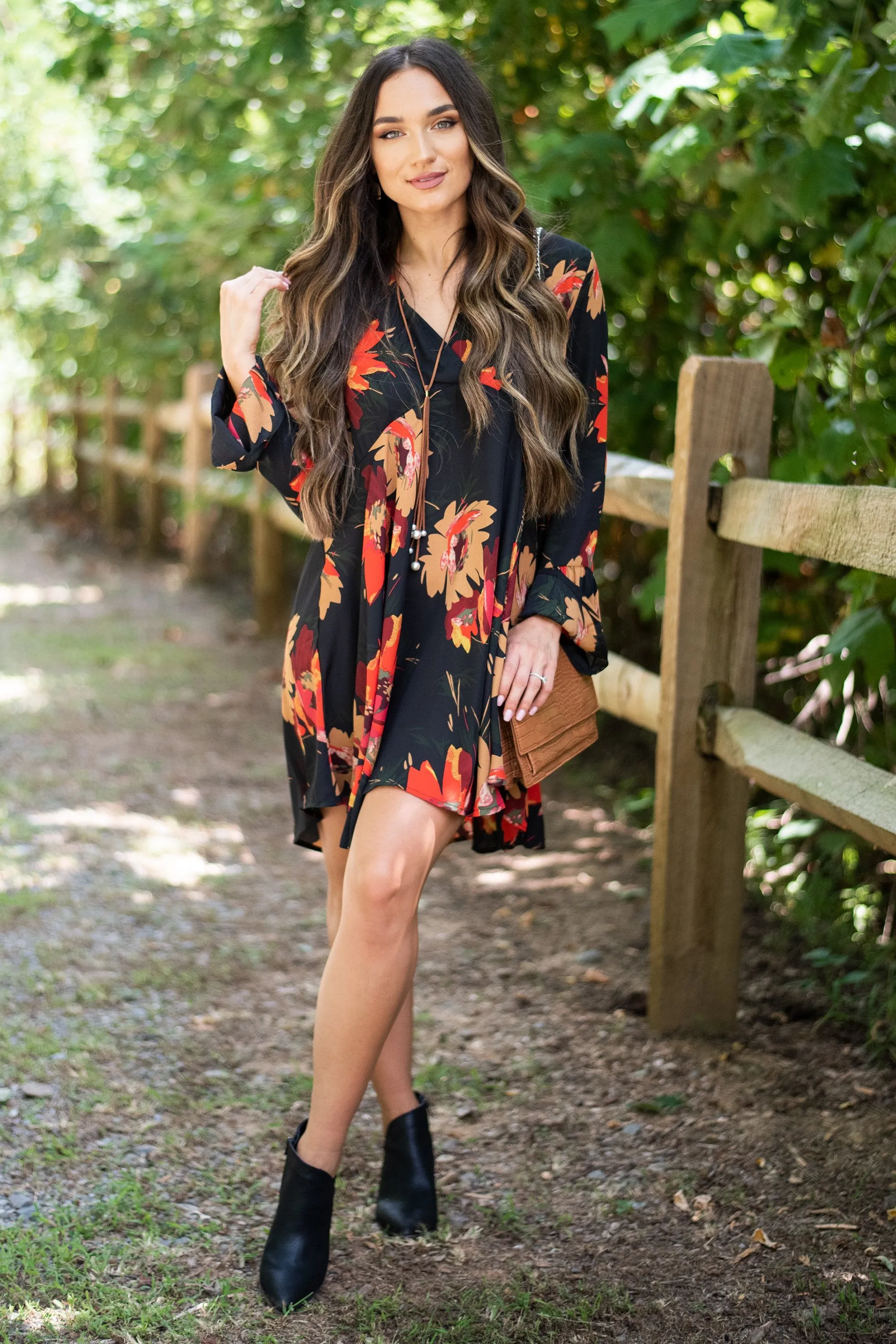 Found Your Calling Black Floral Dress