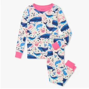 HATLEY Aquatic Friends Organic Cotton Raglan Pajama Set