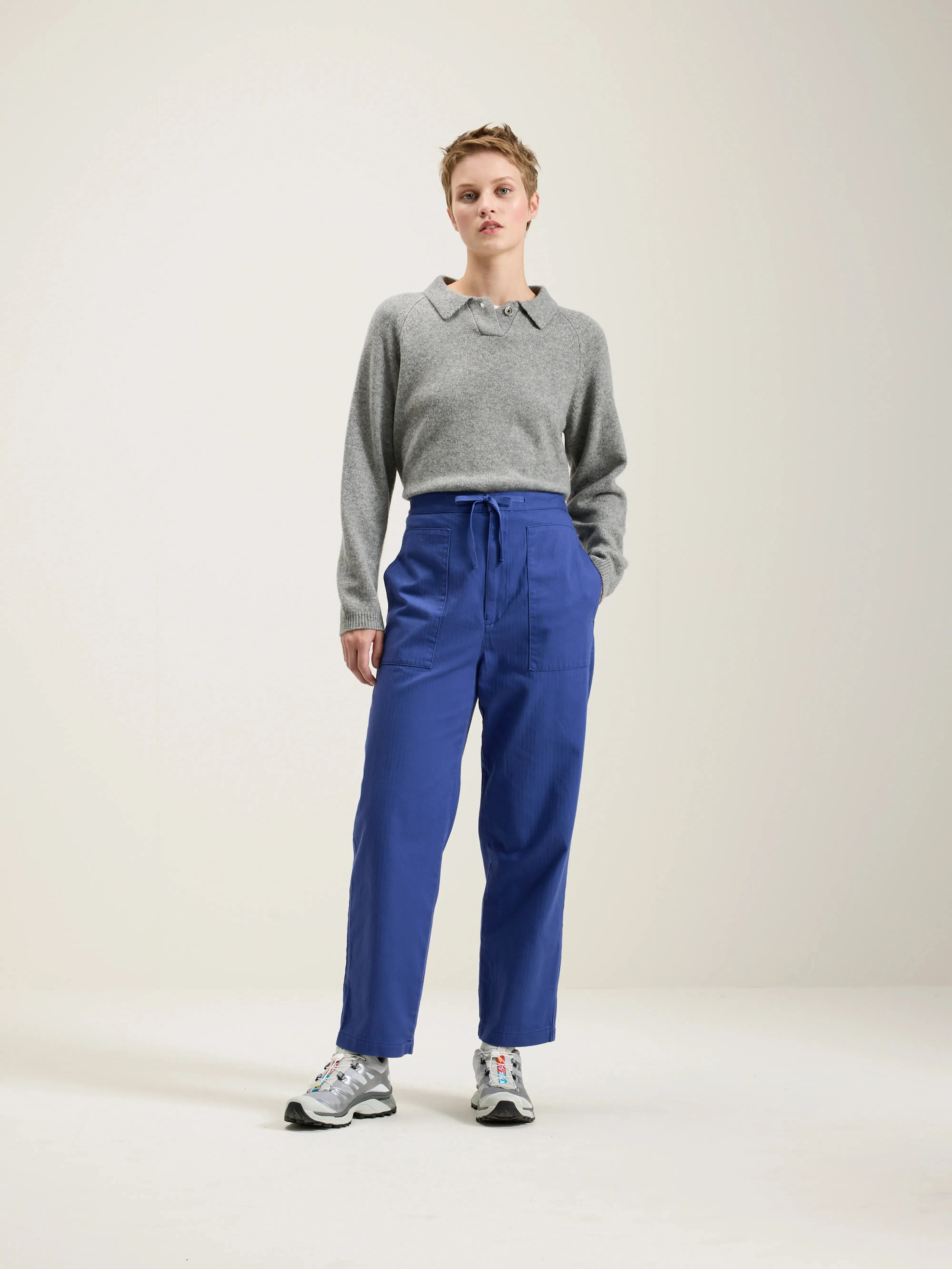 Herringbone Tapered Pants (242 / W / BLUE)