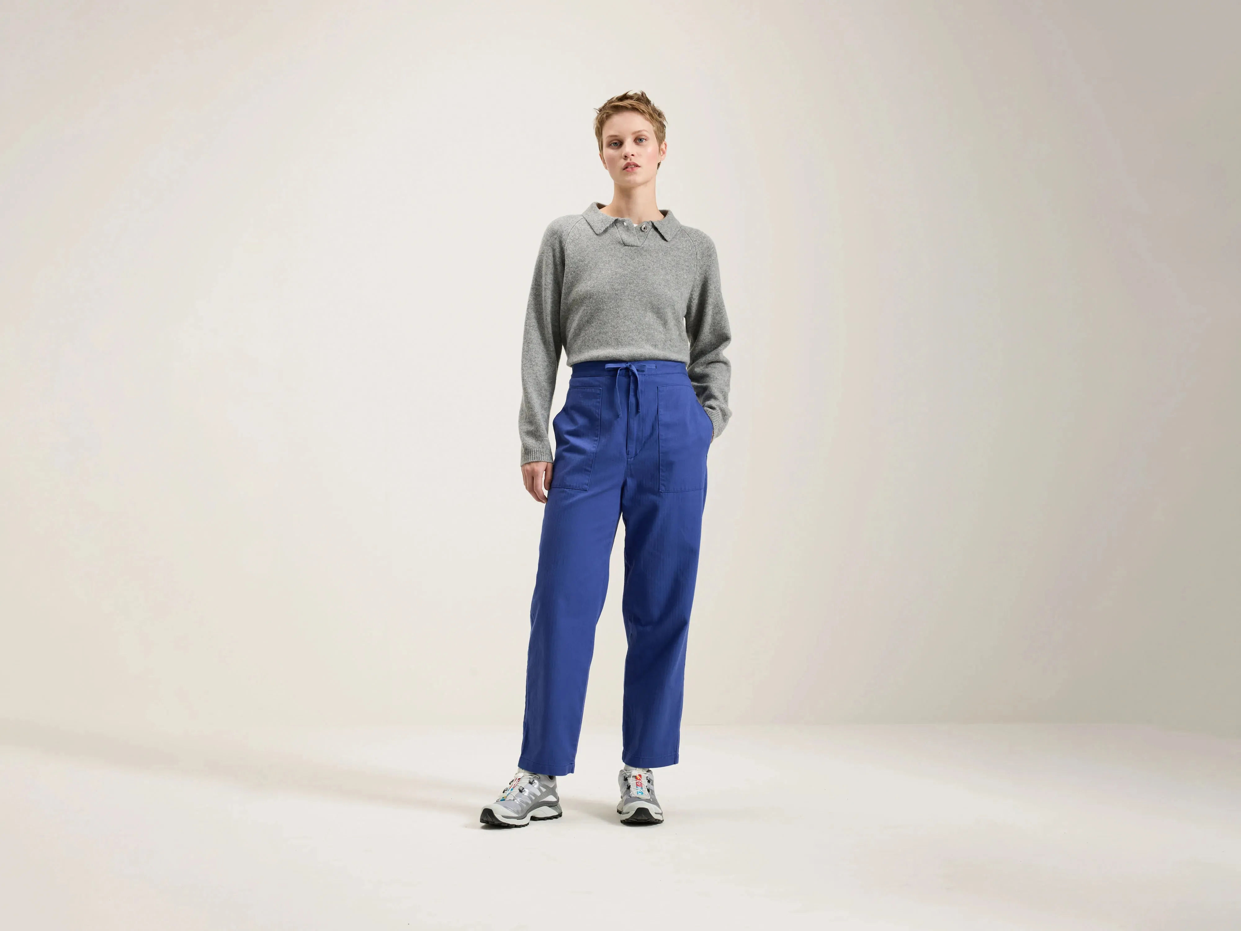 Herringbone Tapered Pants (242 / W / BLUE)