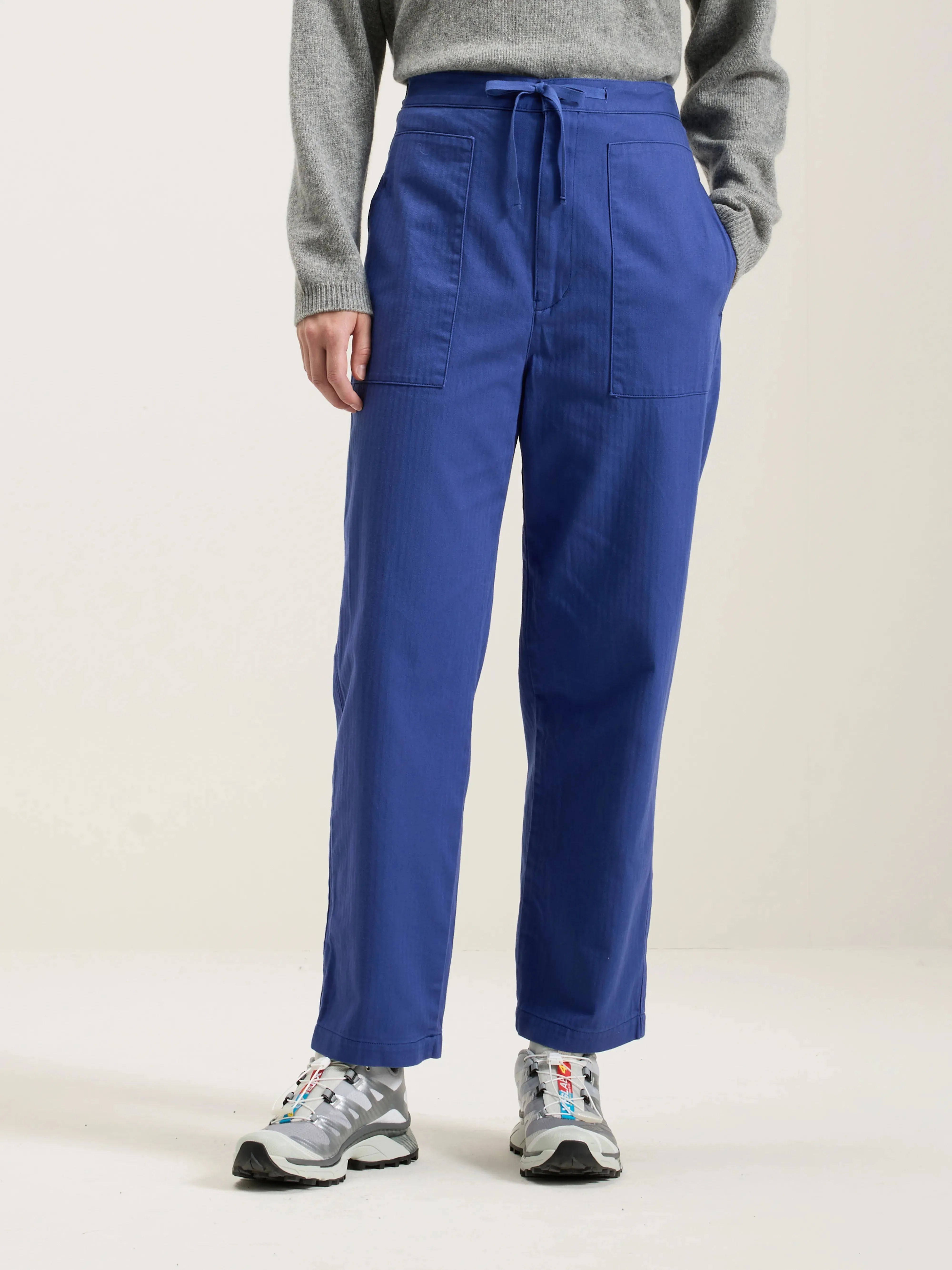 Herringbone Tapered Pants (242 / W / BLUE)