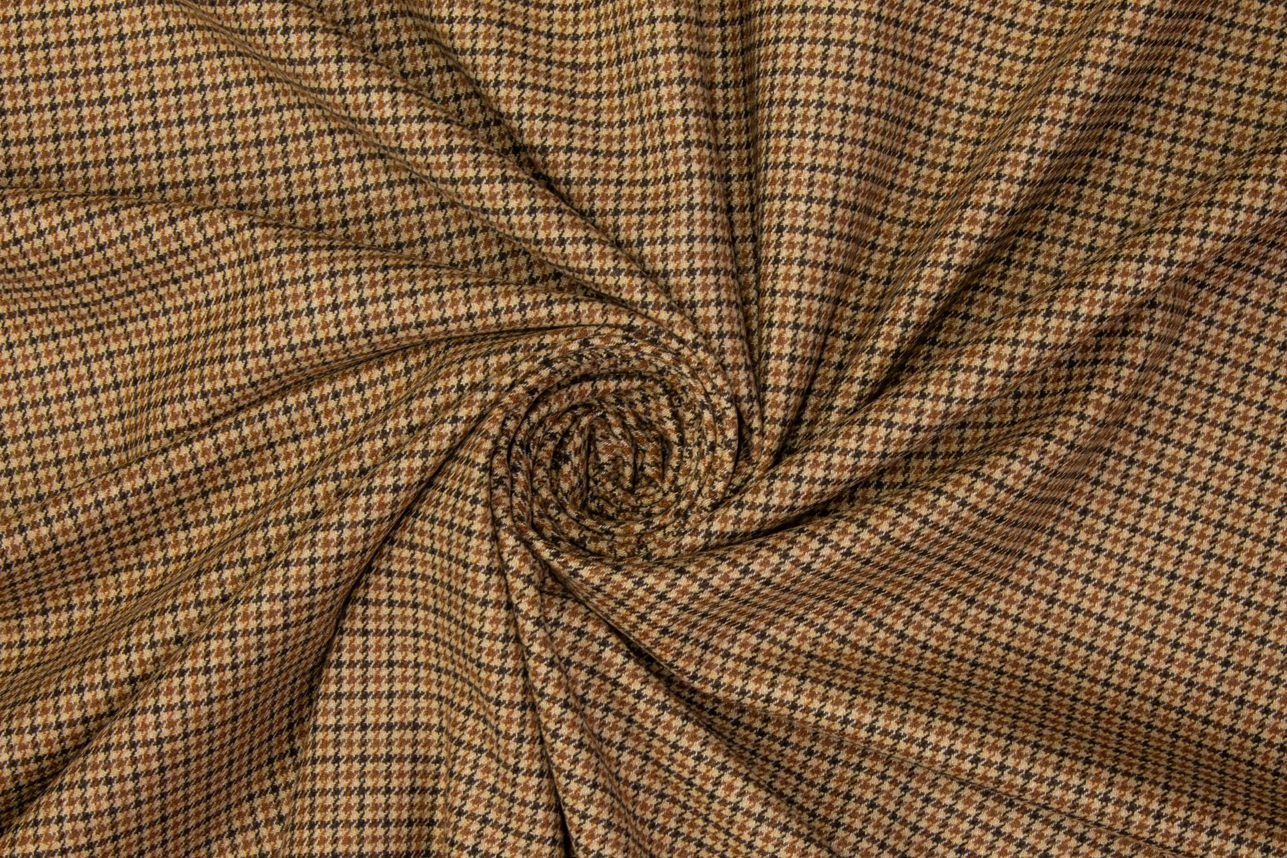 Houndstooth Wool Suiting - Brown