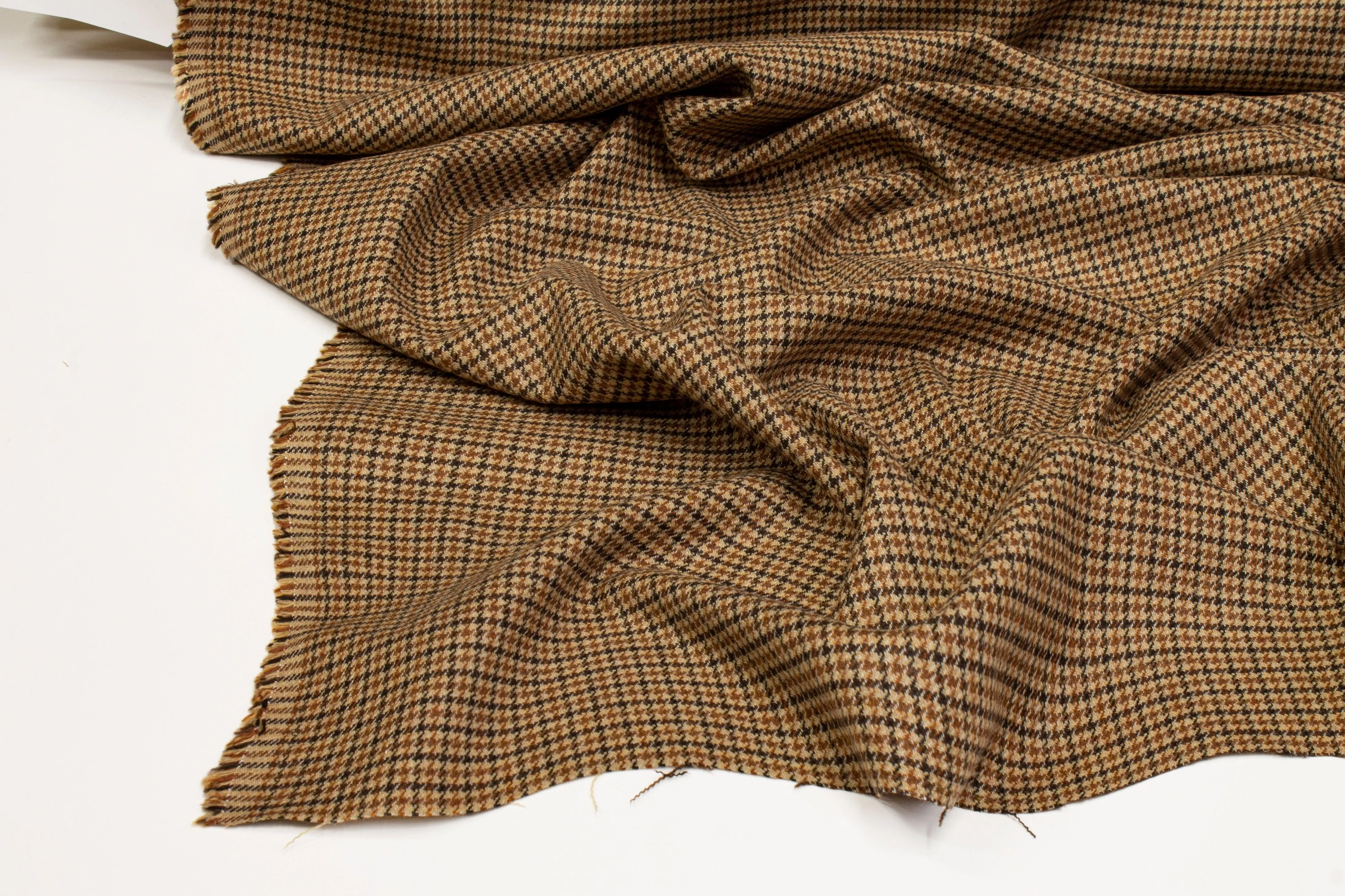Houndstooth Wool Suiting - Brown