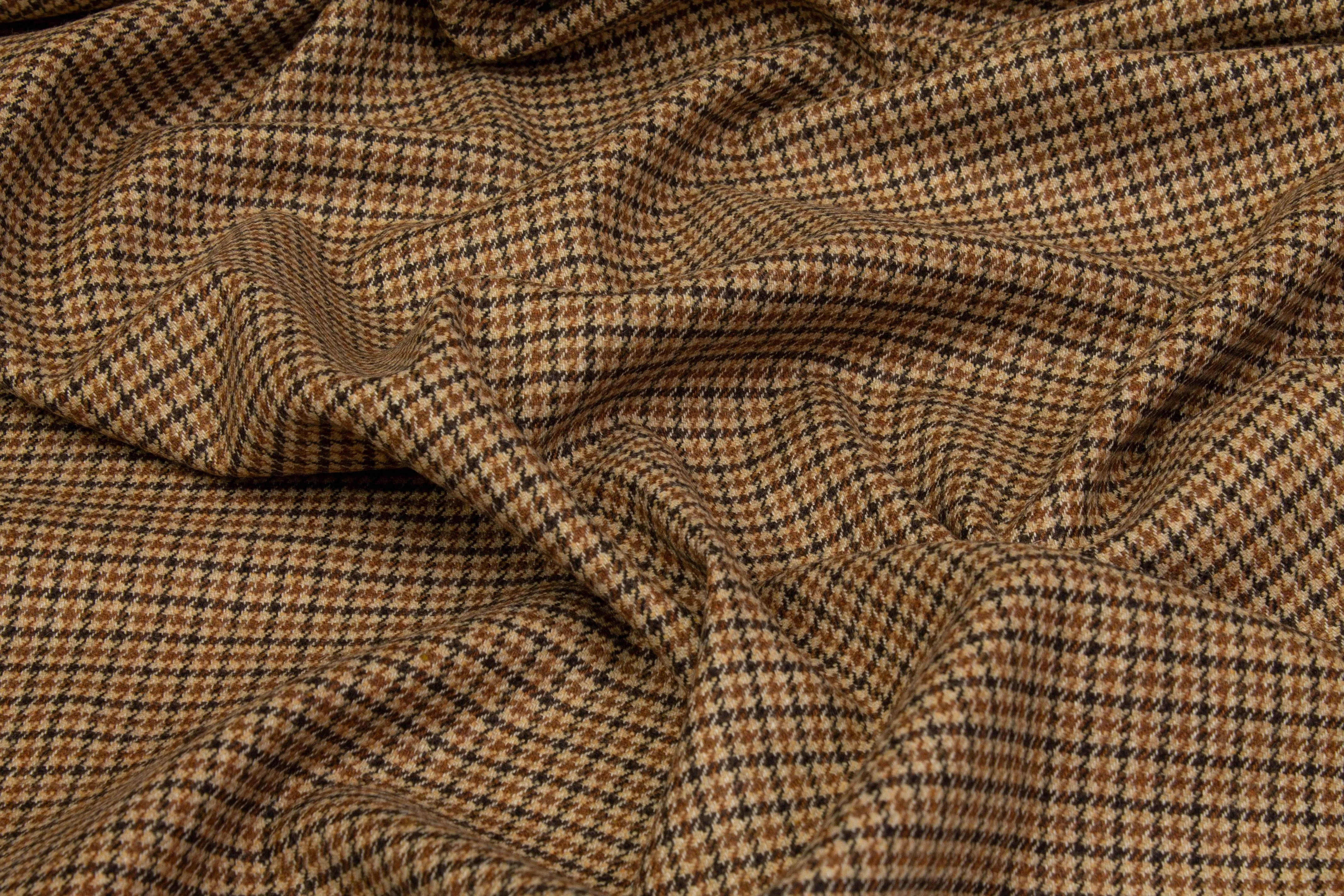Houndstooth Wool Suiting - Brown