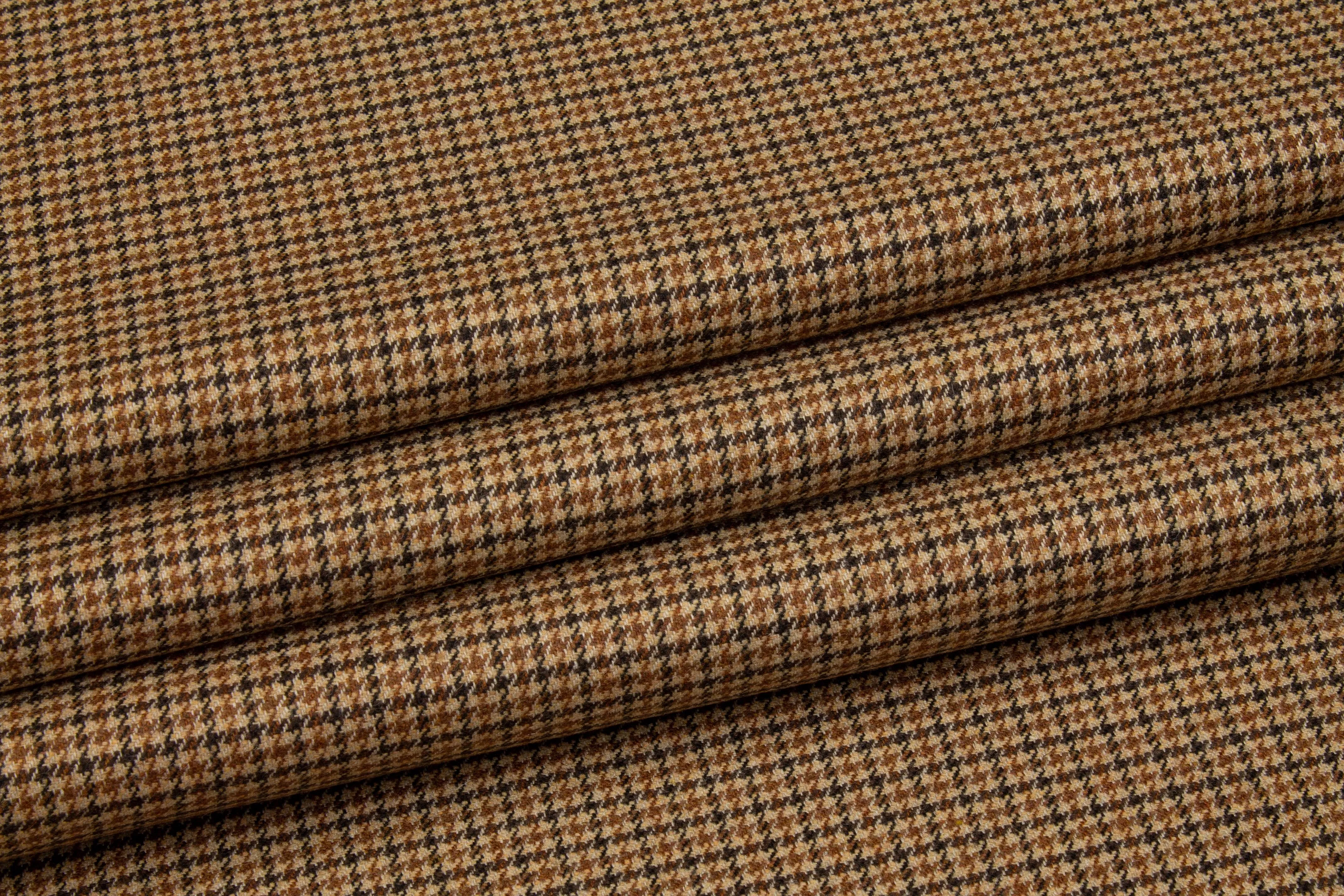 Houndstooth Wool Suiting - Brown
