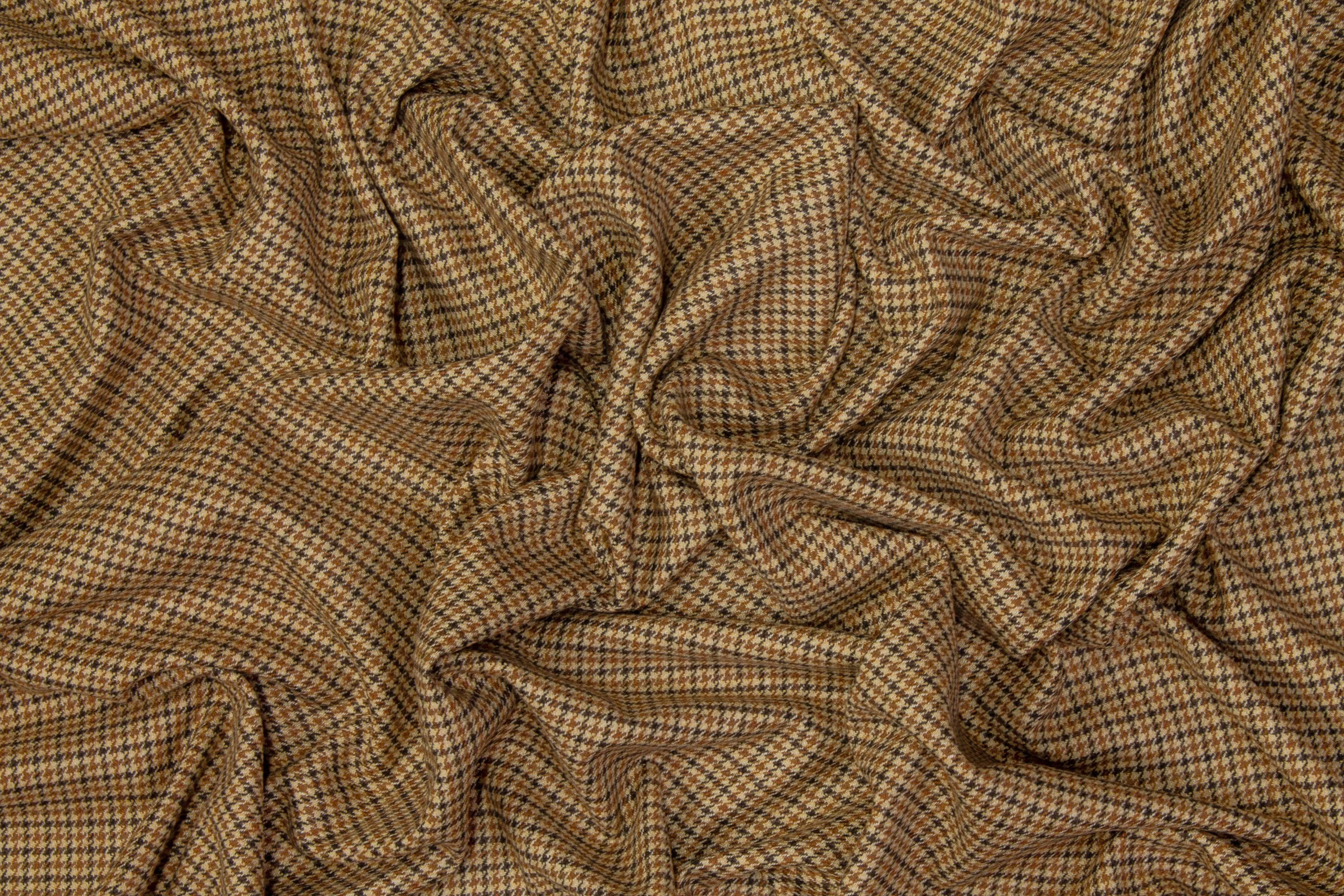 Houndstooth Wool Suiting - Brown