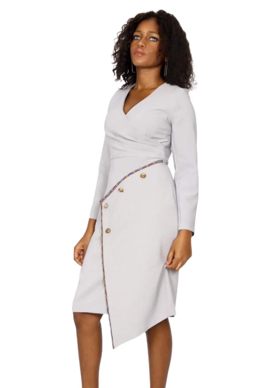 Ladies Office Dress Light Grey
