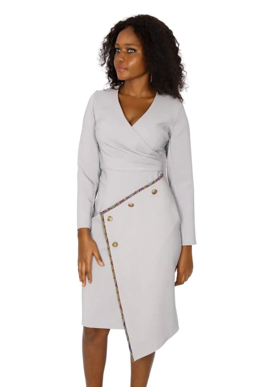 Ladies Office Dress Light Grey