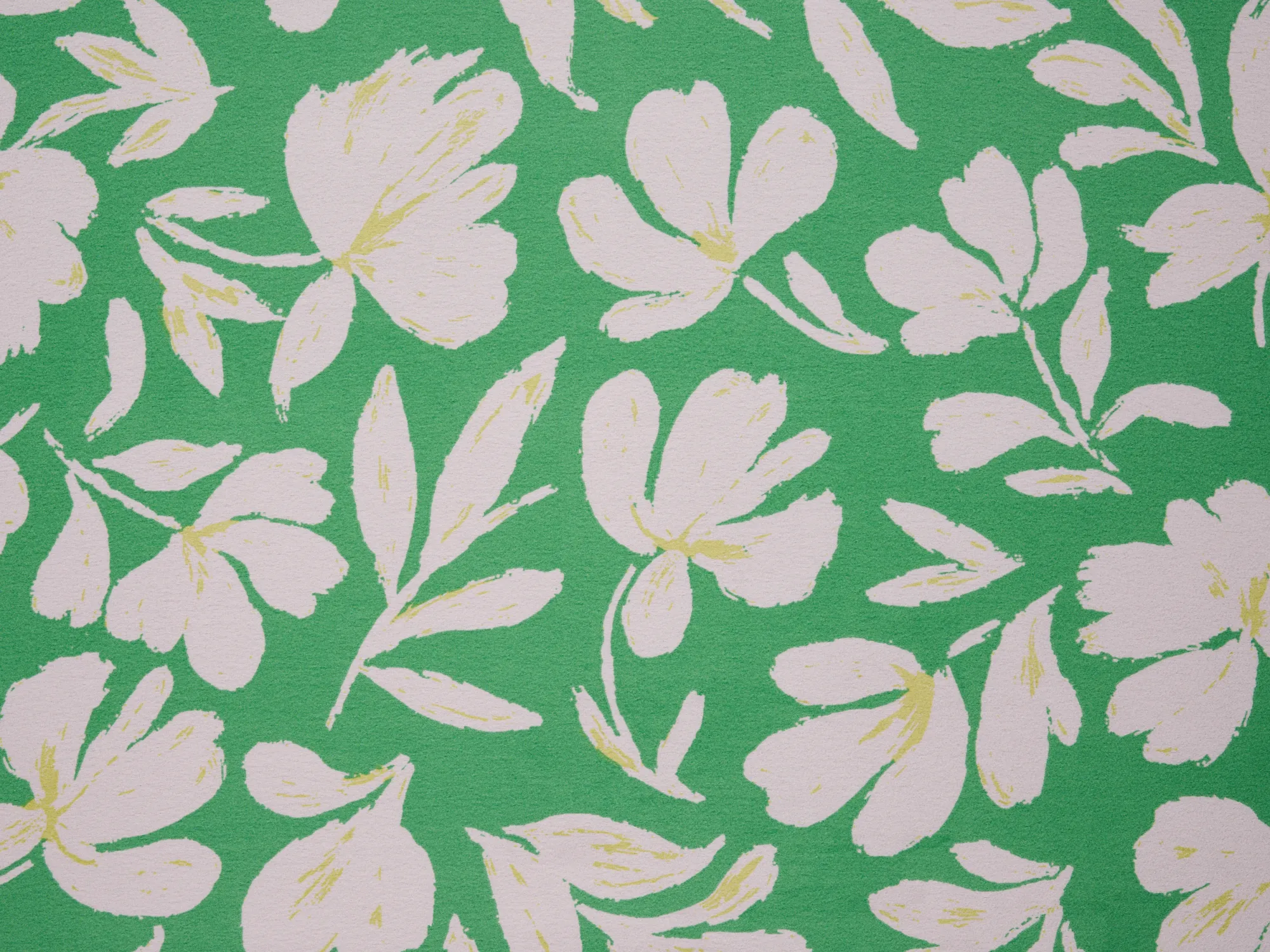 Lightweight  satin  fabric - White flowers on Orange    Floral    print