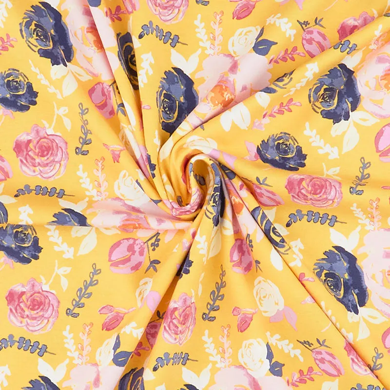 Melissa Mora - Floral Gold Knit Yardage